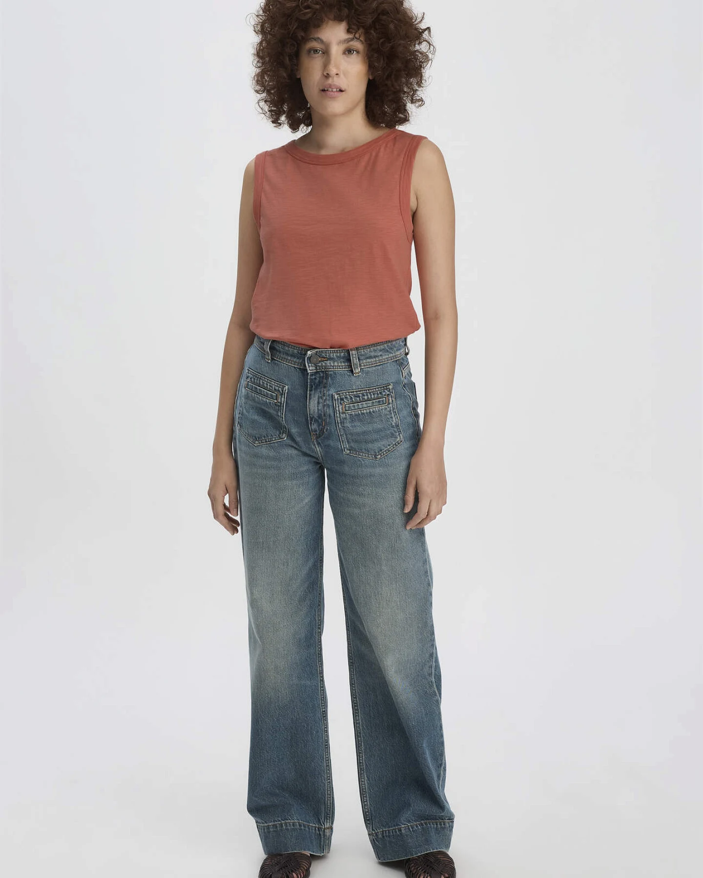 hessnatur Damen Light Slub Jersey Top Regular aus Bio-Baumwolle - orange - Größe 46 – Ansicht 2