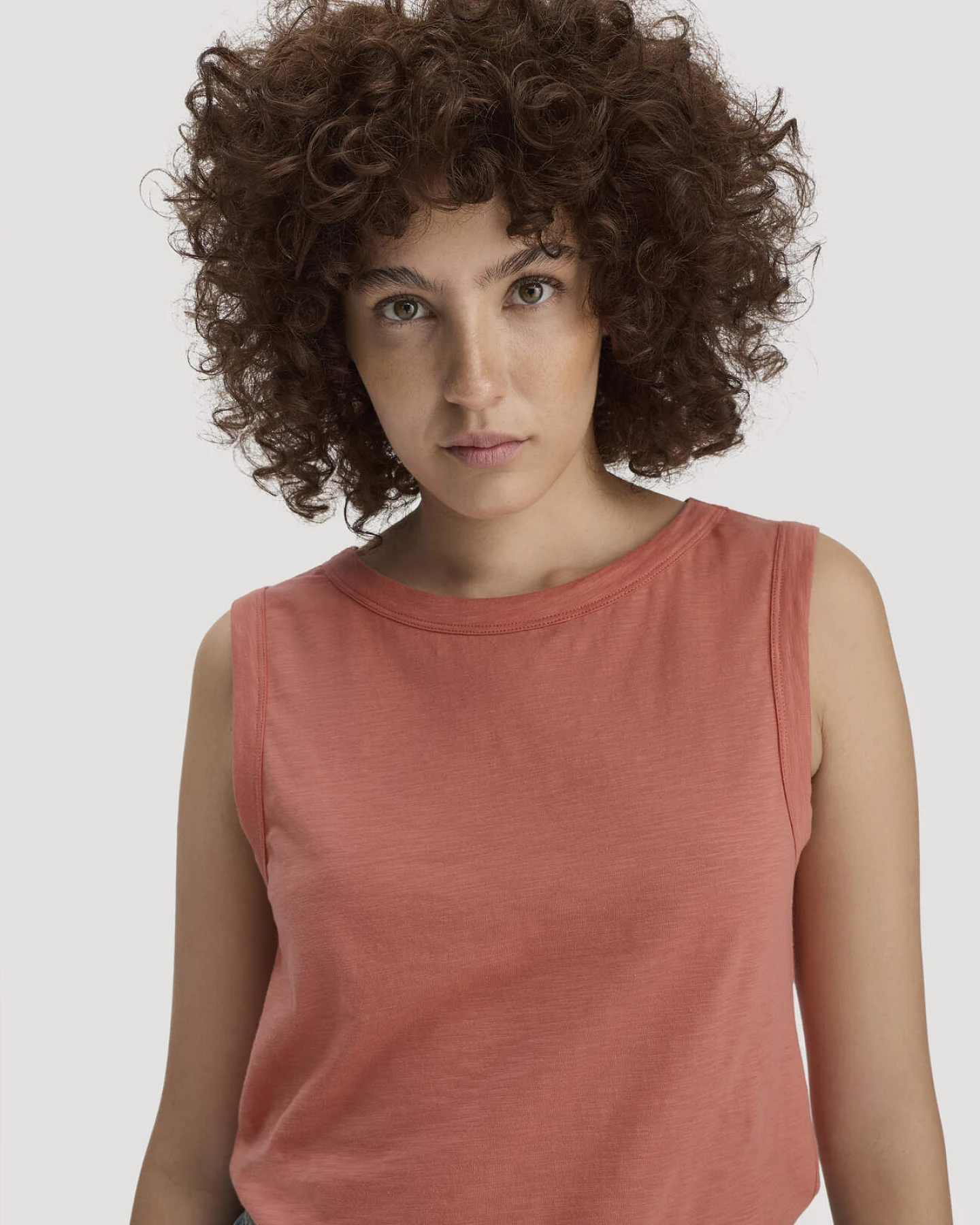 hessnatur Damen Light Slub Jersey Top Regular aus Bio-Baumwolle - orange - Größe 46 – Ansicht 4