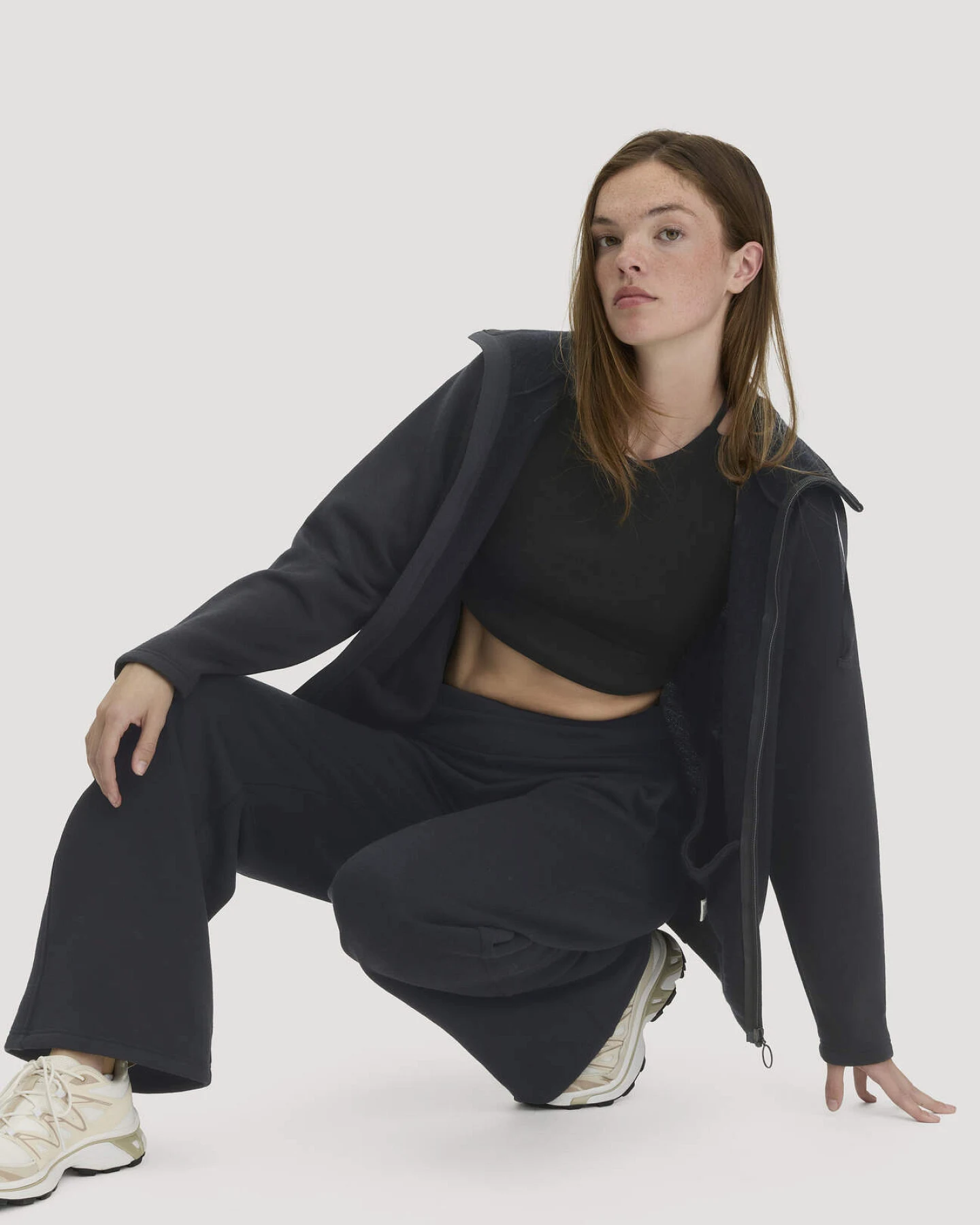 hessnatur Loungewear Hose Wide Leg ACTIVE WOOL aus Bio-Merinowolle - schwarz - Größe M – Ansicht 4