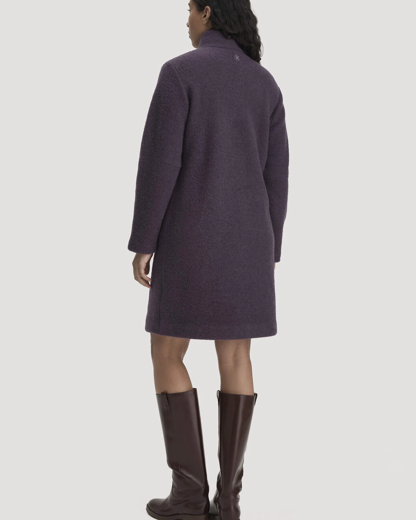 hessnatur Damen Wollfleece Mantel Regular aus Bio-Merinowolle - lila - Größe 42 – Ansicht 2