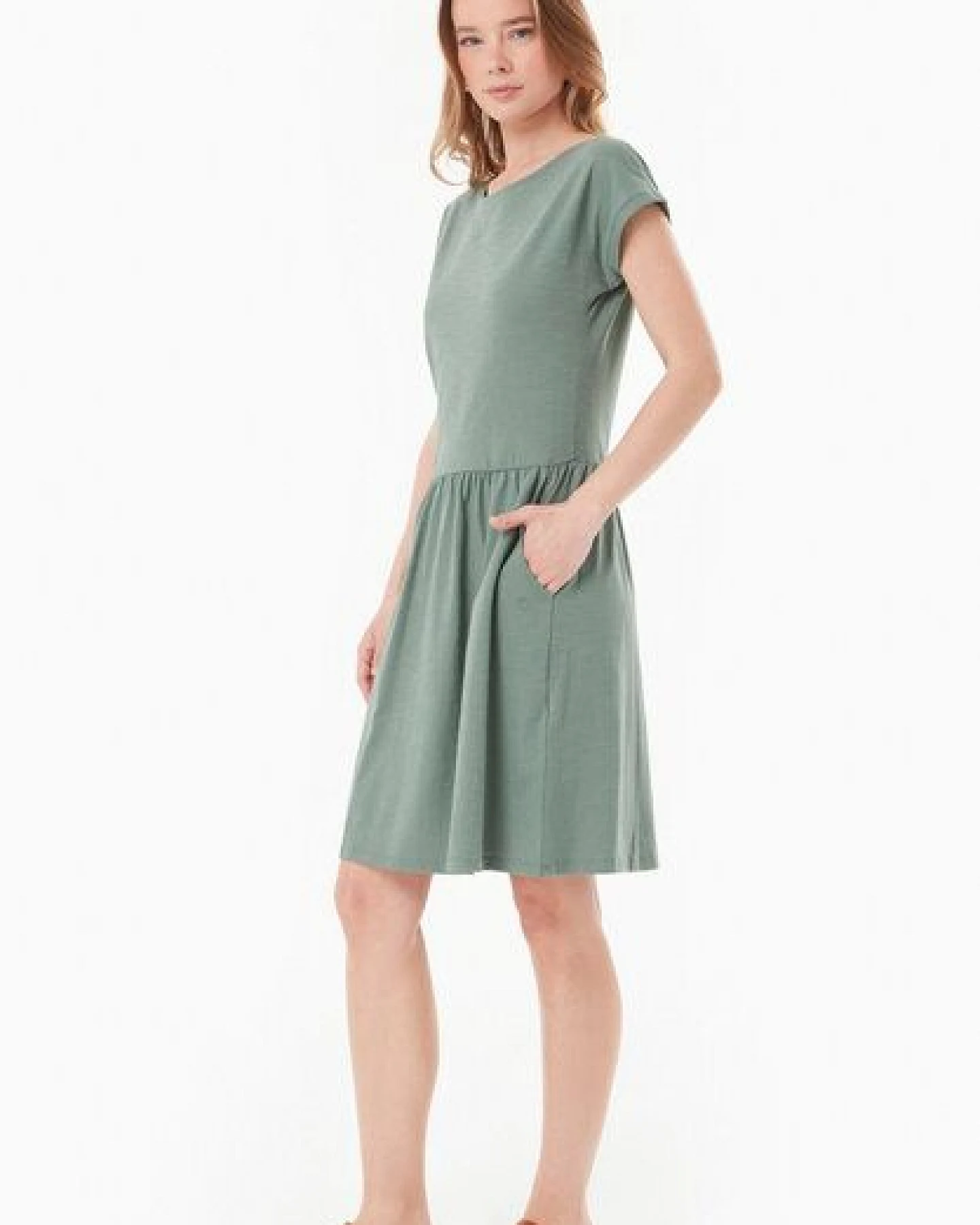 ORGANICATION Slub-Jersey-Kleid aus Bio-Baumwolle – Ansicht 2
