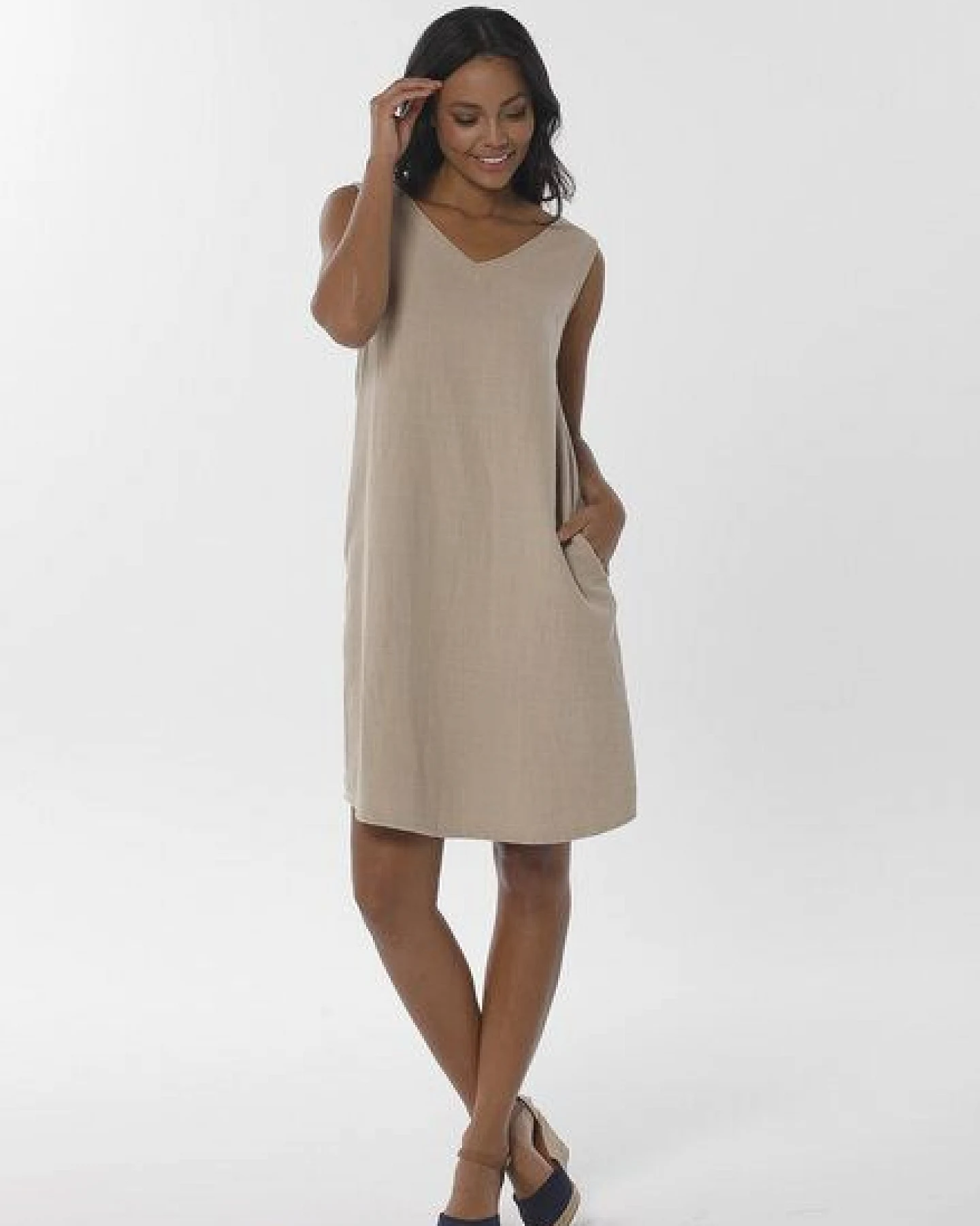 ORGANICATION Kleid aus Bio-Baumwolle und Leinen – Ansicht 2