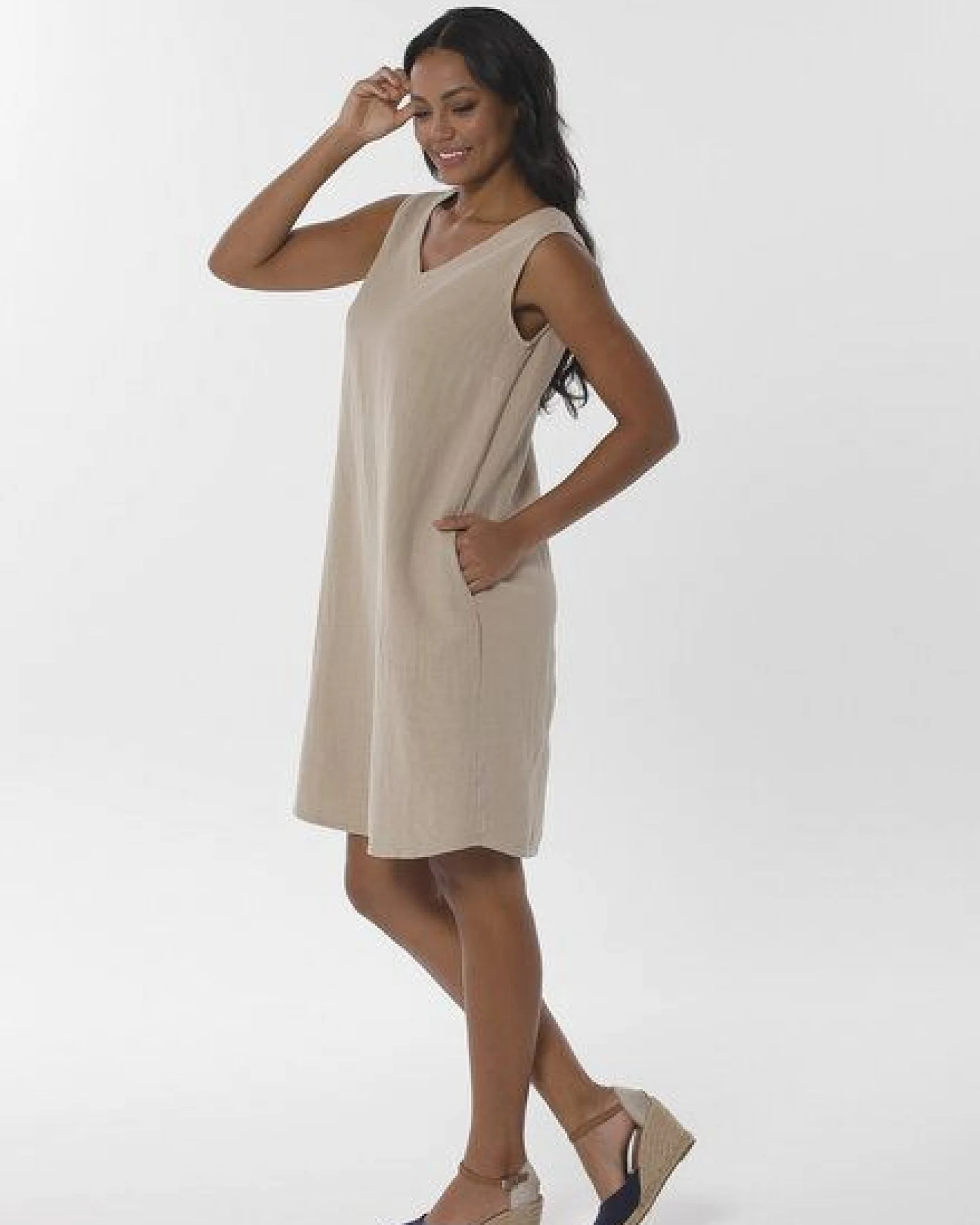ORGANICATION Kleid aus Bio-Baumwolle und Leinen – Ansicht 3