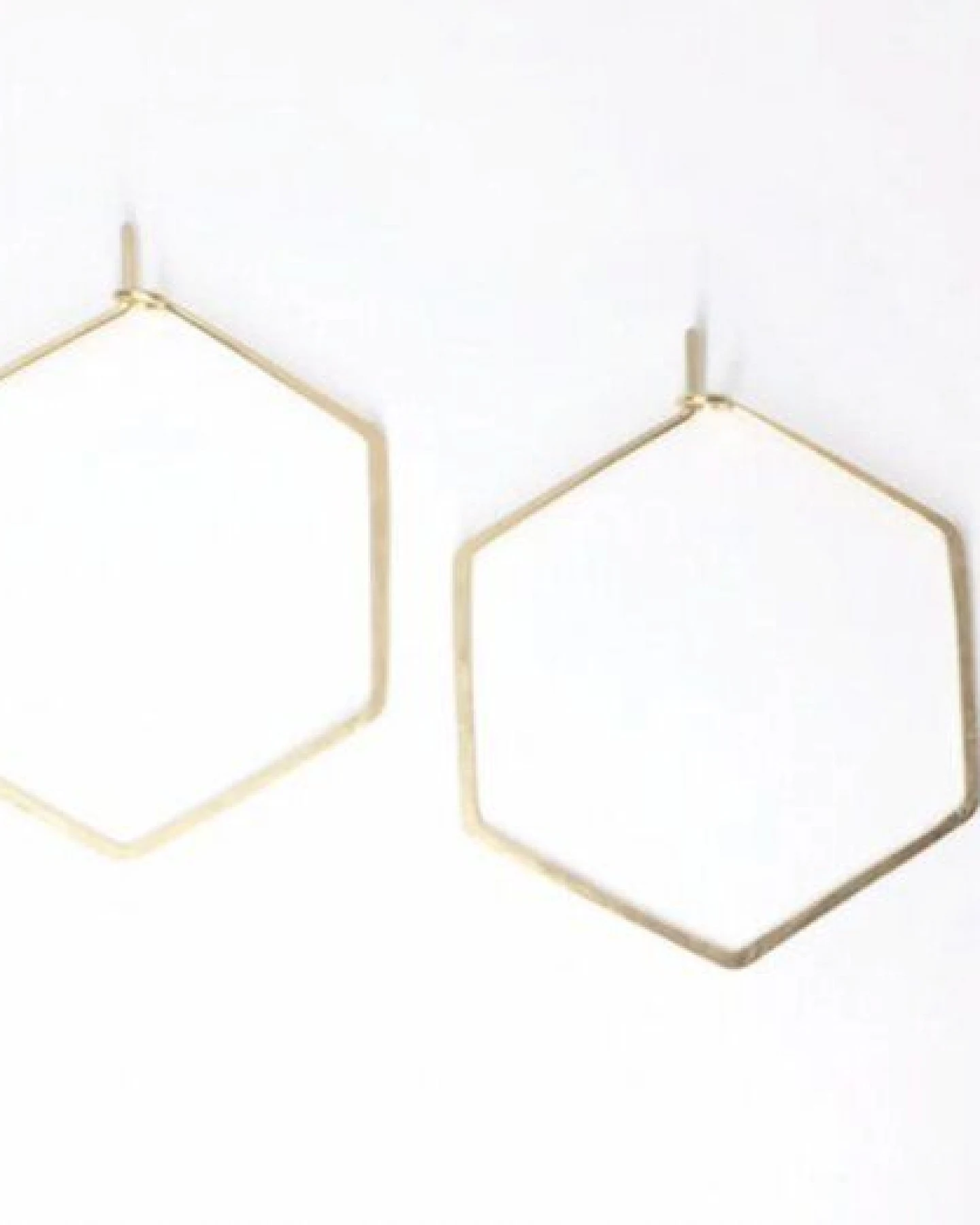 BELLYBIRD Jewellery CREOLEN - Hexagon, gehämmert, S/M/L – Ansicht 2