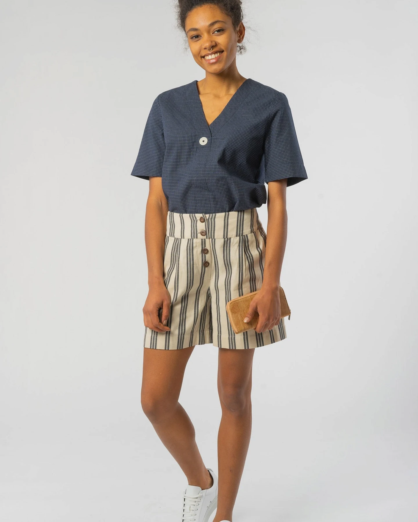 Striped Shorts aus Bio Baumwolle – Ansicht 3
