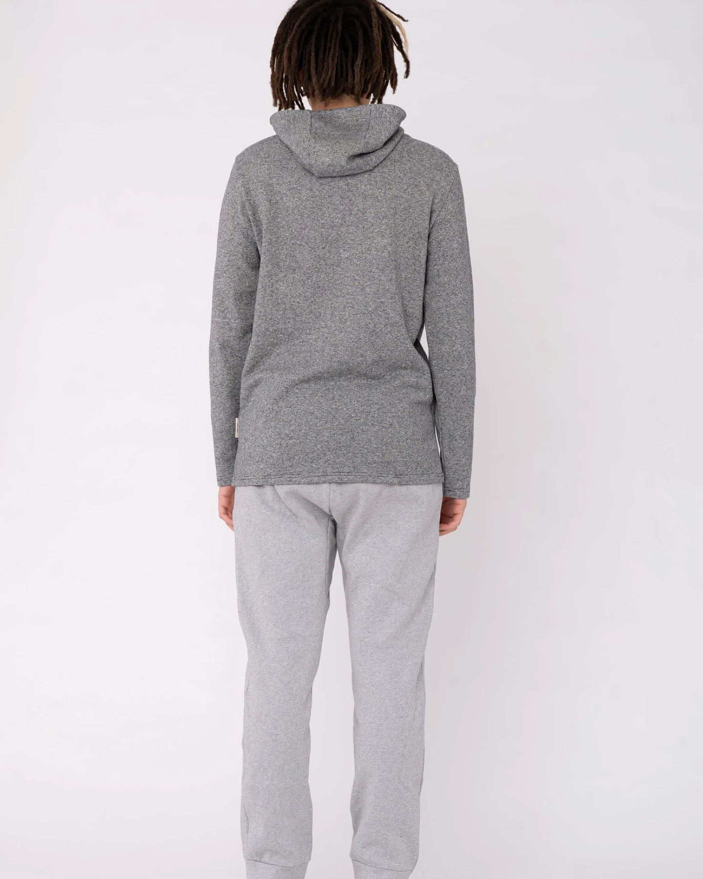 Gestreifter Hoodie aus Hanf & Bio Baumwolle – Ansicht 3