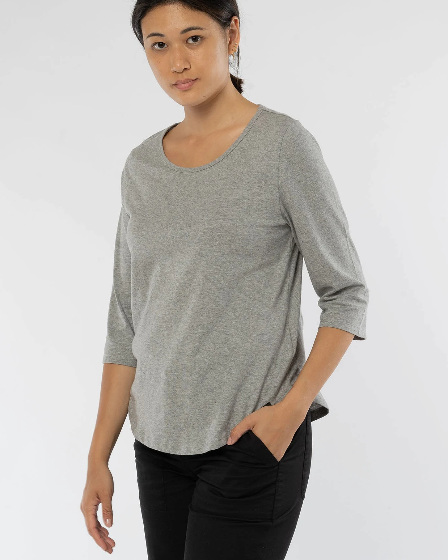 Ladies Three Quarter Sleeve T-Shirt aus Bio Baumwolle – Ansicht 3