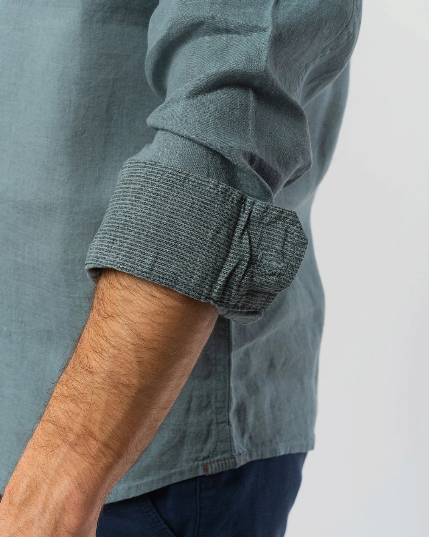 Feines Hemd mit Brusttasche aus Hanf – Ansicht 6