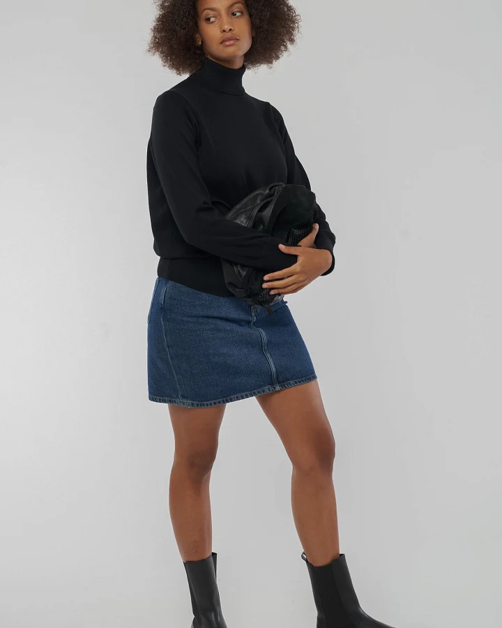 Feinstrick Rollkragen-pullover aus Bio Baumwolle