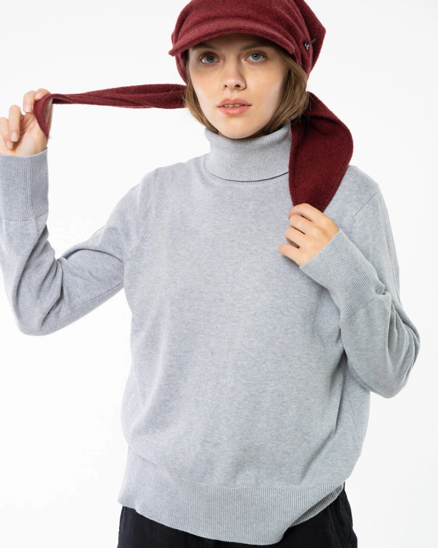 Feinstrick Rollkragen-pullover aus Bio Baumwolle – Ansicht 5