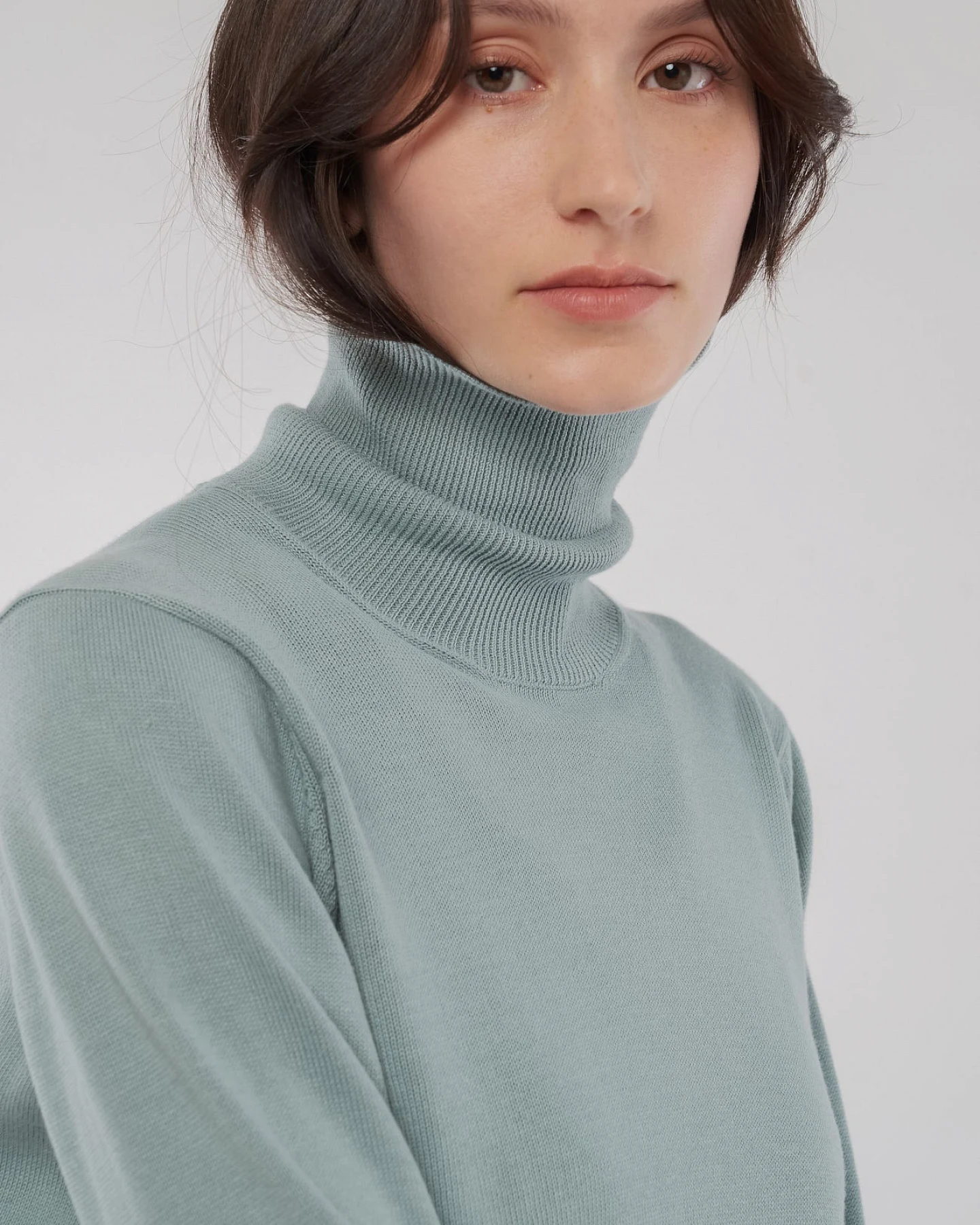 Feinstrick Rollkragen-pullover aus Bio Baumwolle – Ansicht 3