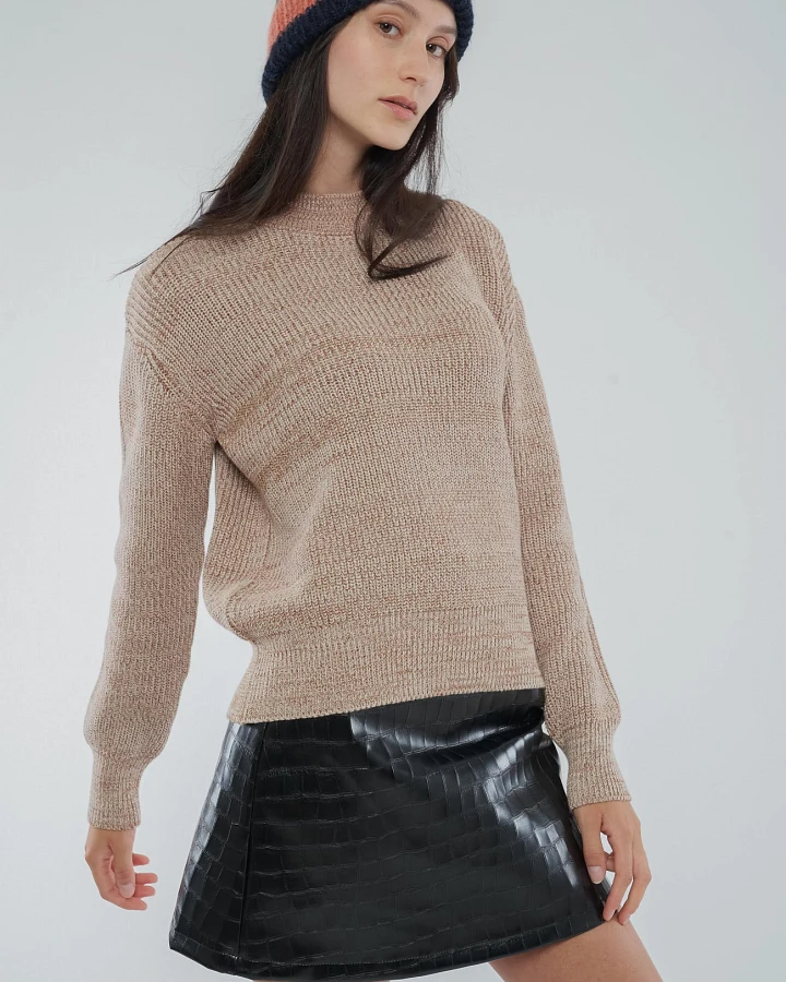 Rippstrick-pullover aus Bio Baumwolle