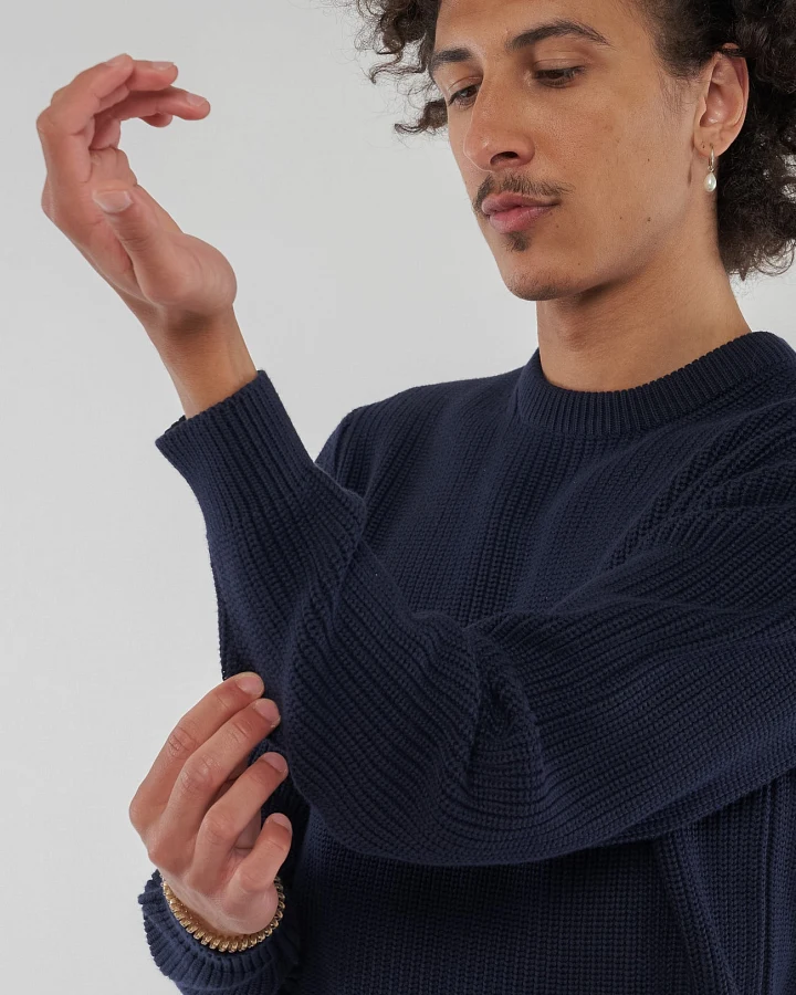 Ripp Strickpullover RAVI aus Bio Baumwolle