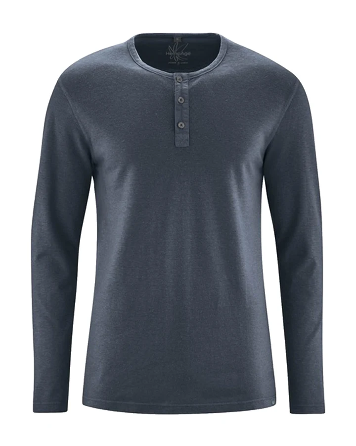 Henley Longsleeve aus Hanf & Bio Baumwolle