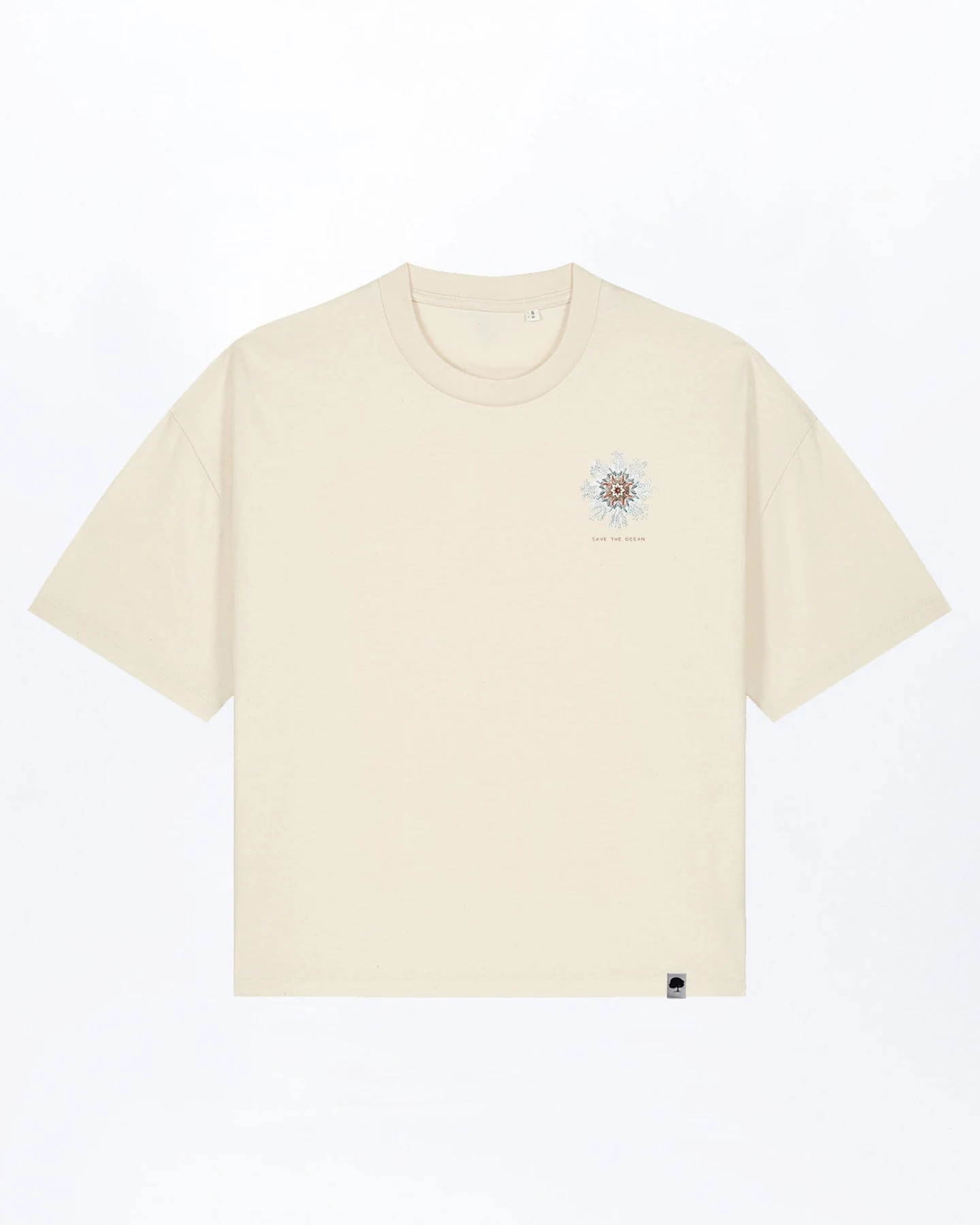Sea Flower Boxy Fit Damen T-Shirt aus Bio Baumwolle – Ansicht 2