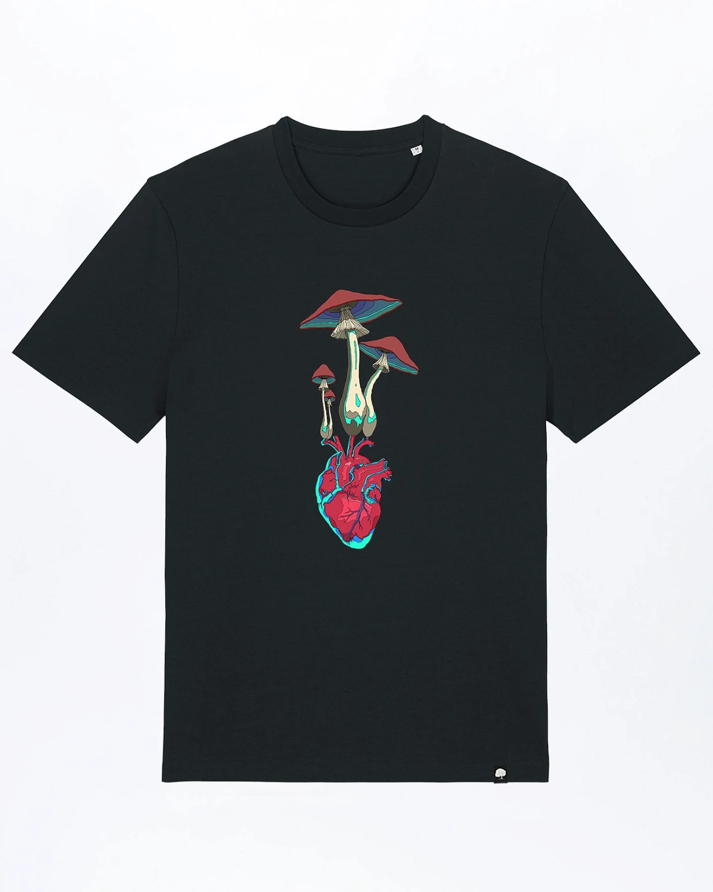 Herz Pilz T-Shirt für Männer – Ansicht 3