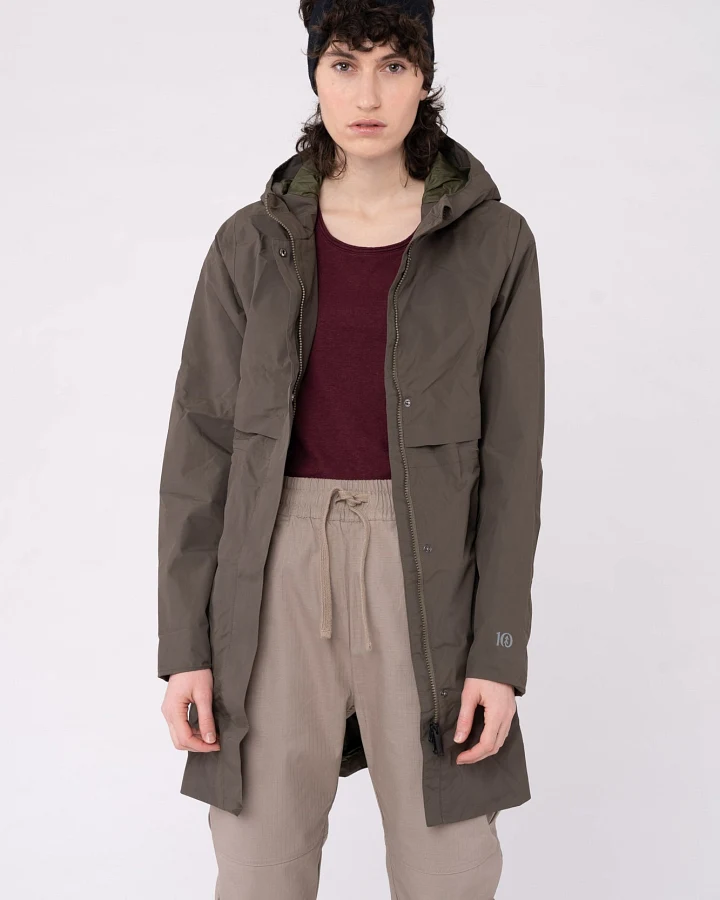 Lange Regenjacke aus recyceltem Polyester