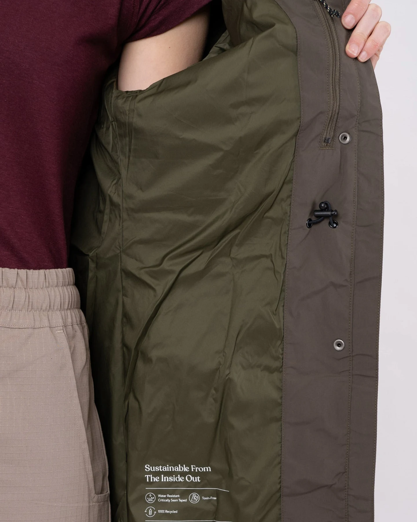 Lange Regenjacke aus recyceltem Polyester – Ansicht 5