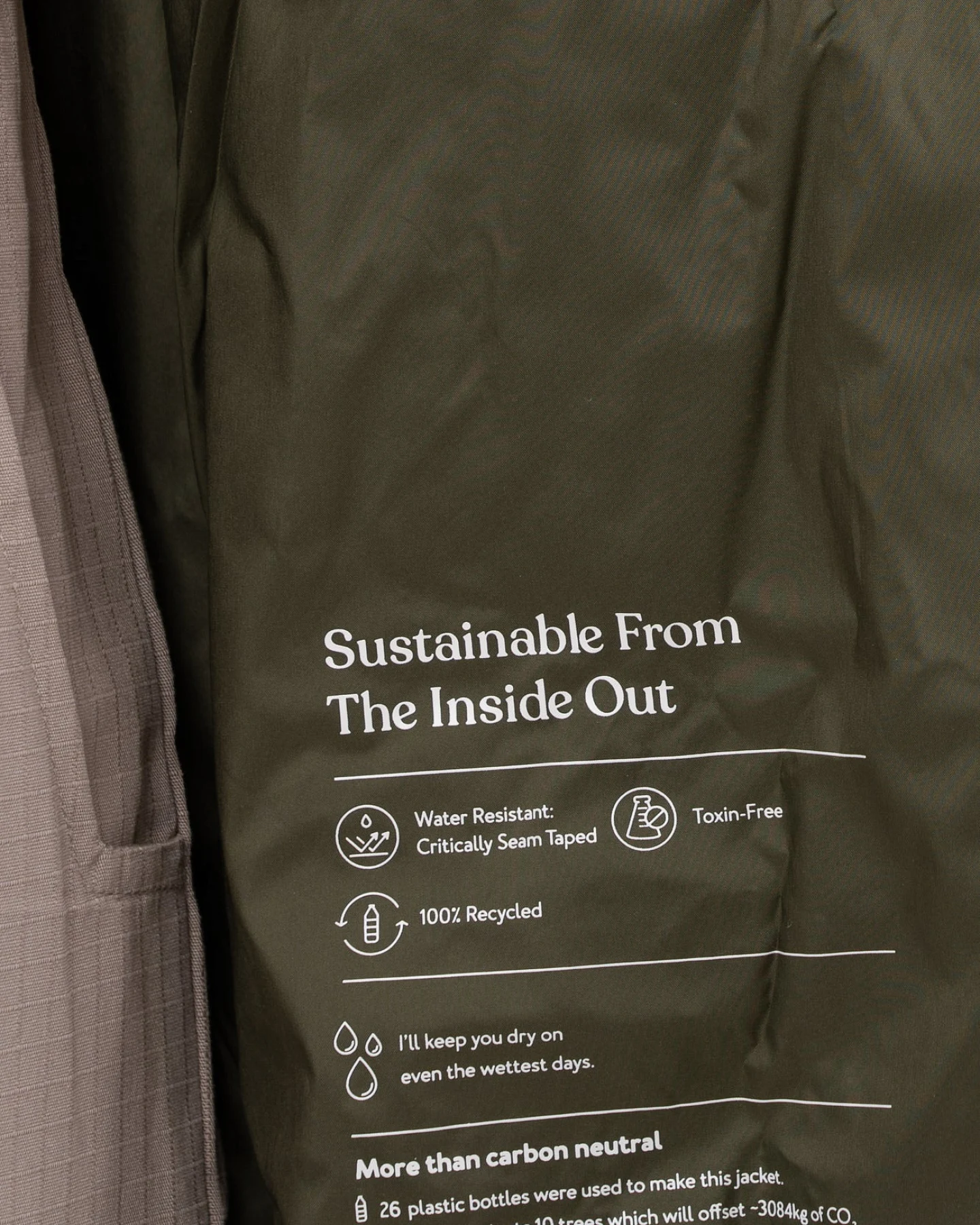 Lange Regenjacke aus recyceltem Polyester – Ansicht 4