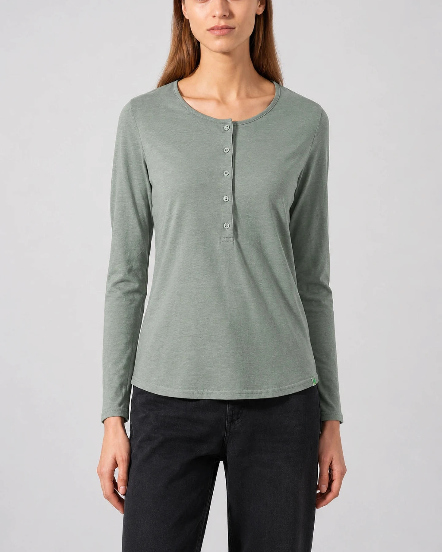 Henley Longsleeve aus Hanf & Bio Baumwolle – Ansicht 2