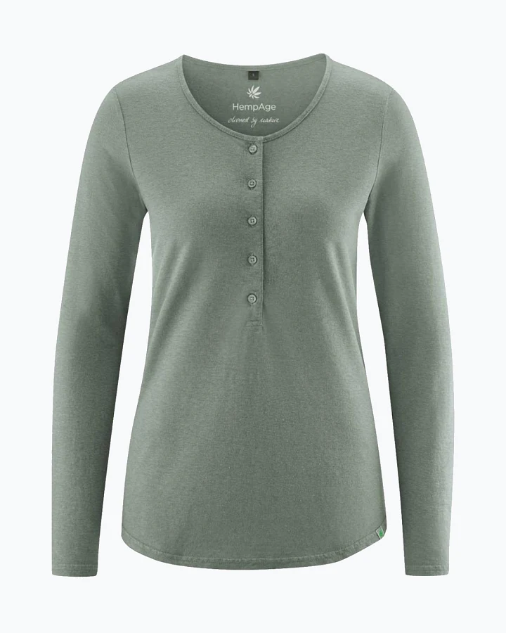 Henley Longsleeve aus Hanf & Bio Baumwolle