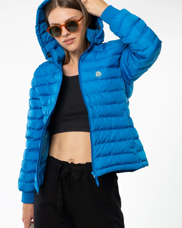 Lange Daunenjacke aus recyceltem Polyester