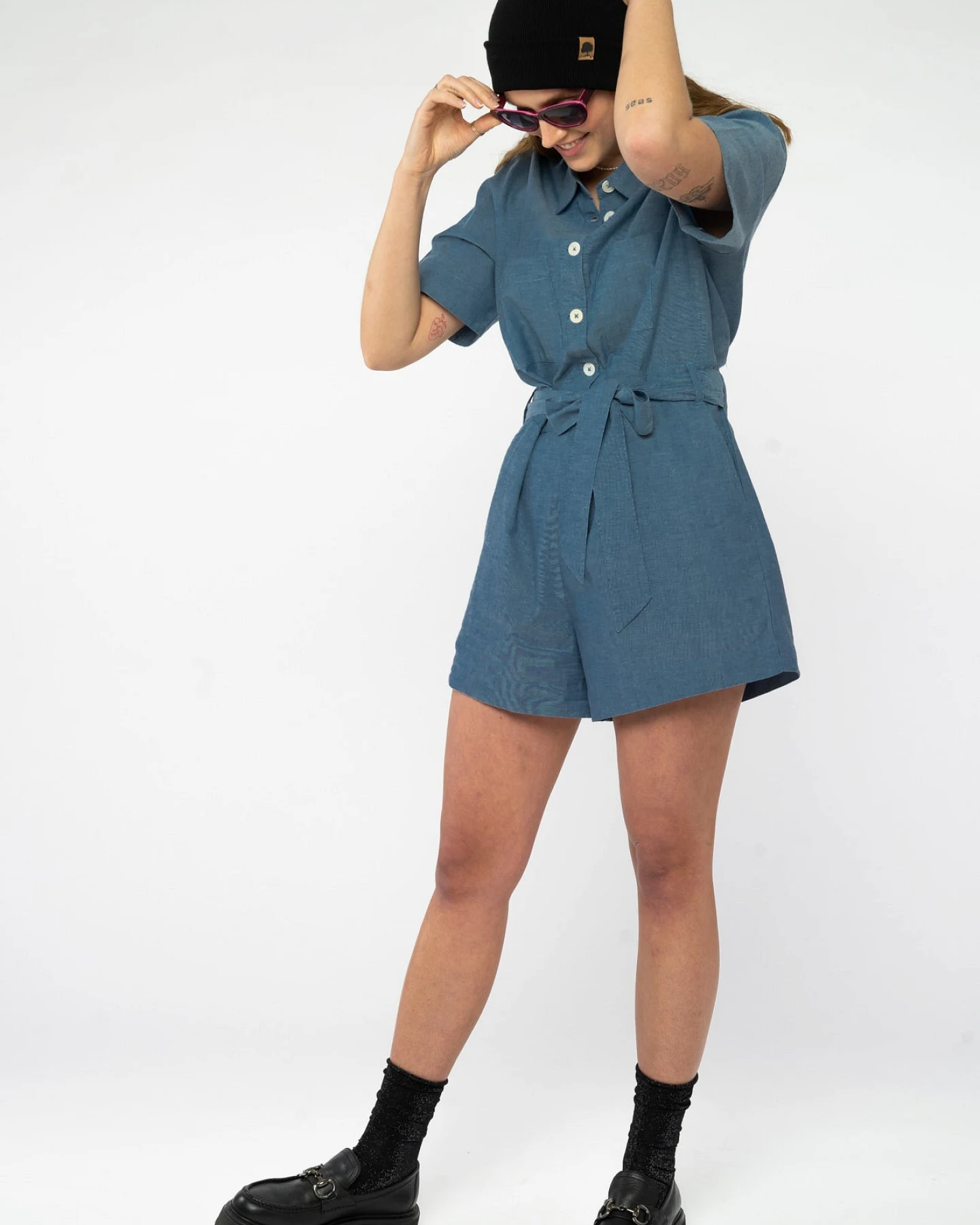 Kurzer Jumpsuit aus Bio Baumwolle – Ansicht 5