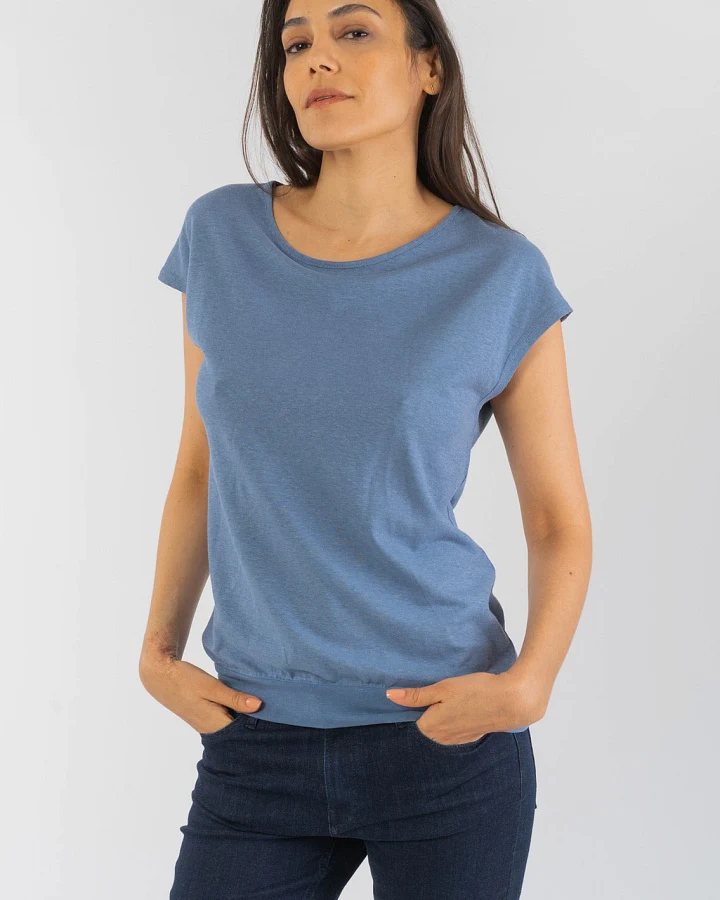 Ärmelloses Yoga T-Shirt aus Hanf & Bio Baumwolle