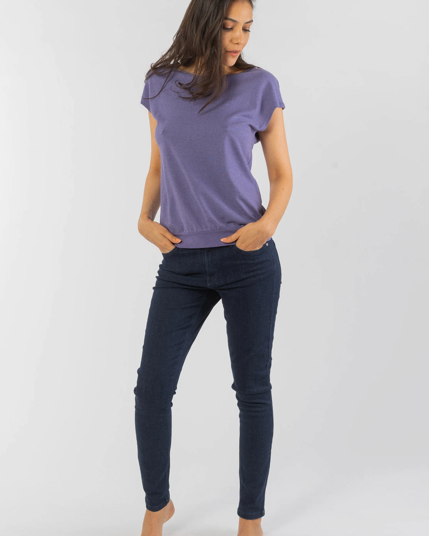 Ärmelloses Yoga T-Shirt aus Hanf & Bio Baumwolle – Ansicht 4