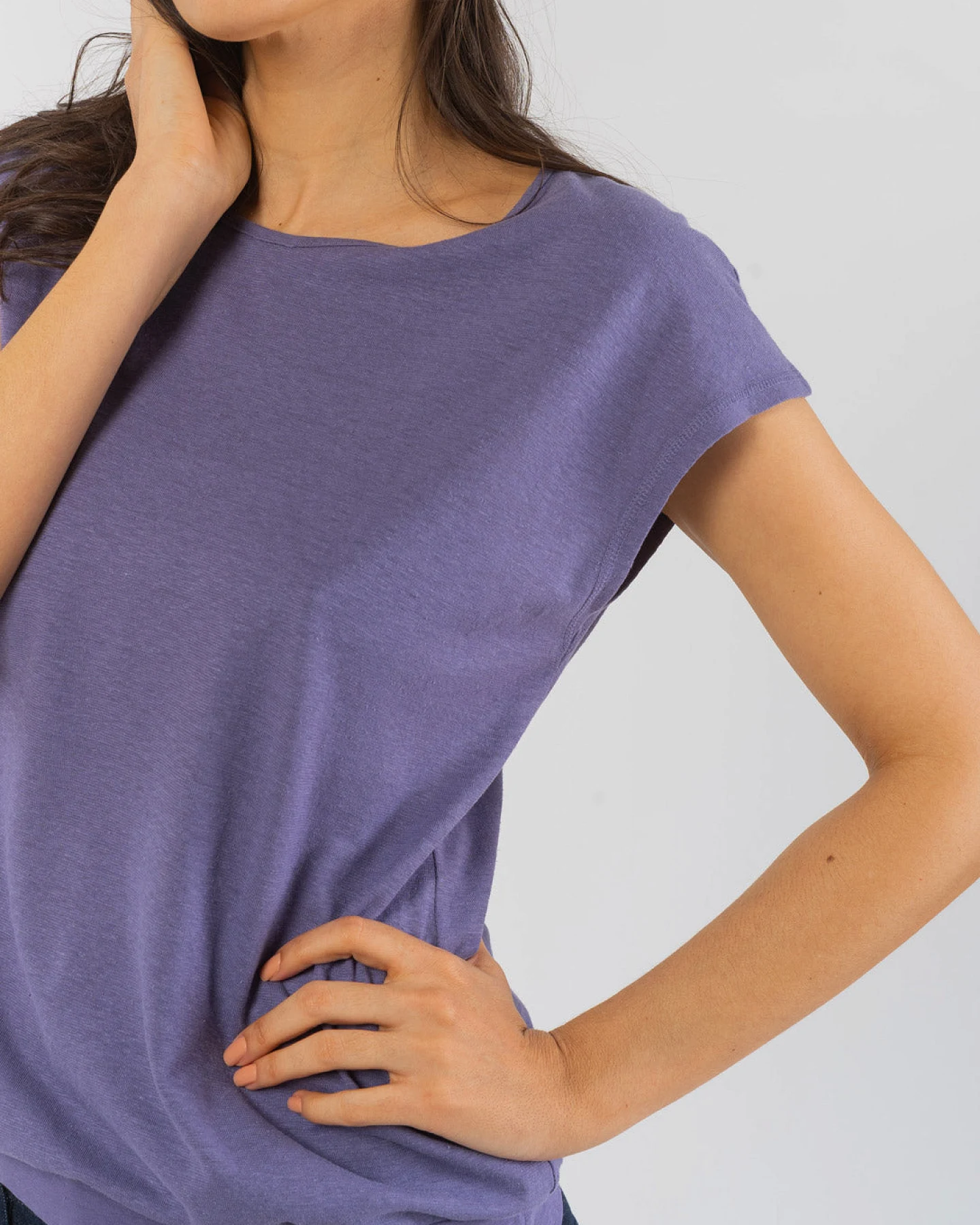 Ärmelloses Yoga T-Shirt aus Hanf & Bio Baumwolle – Ansicht 4