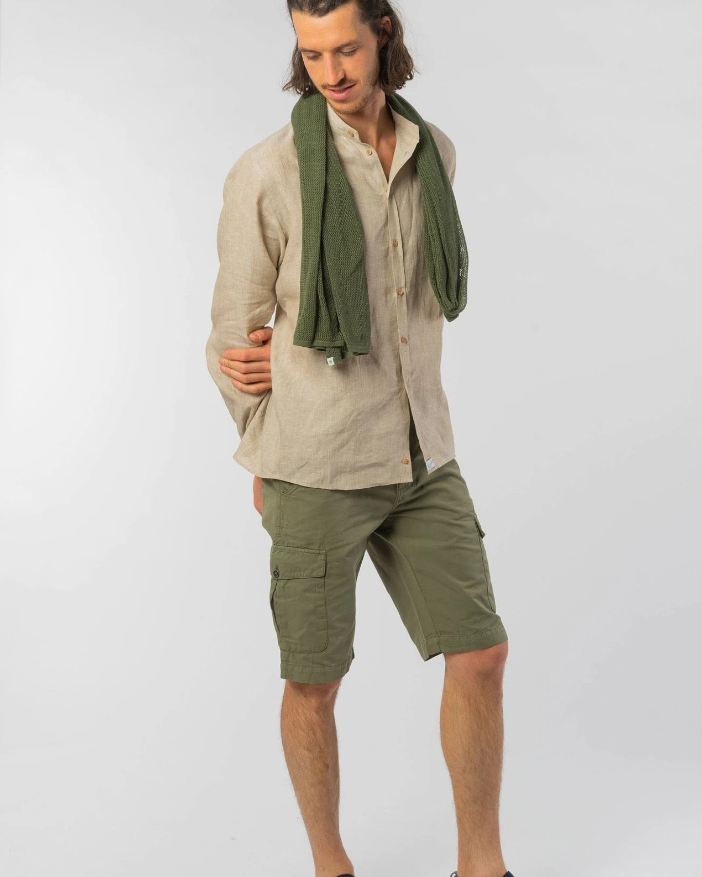 Bermudas mit Cargo Taschen aus Leinen & Bio Baumwolle – Ansicht 4