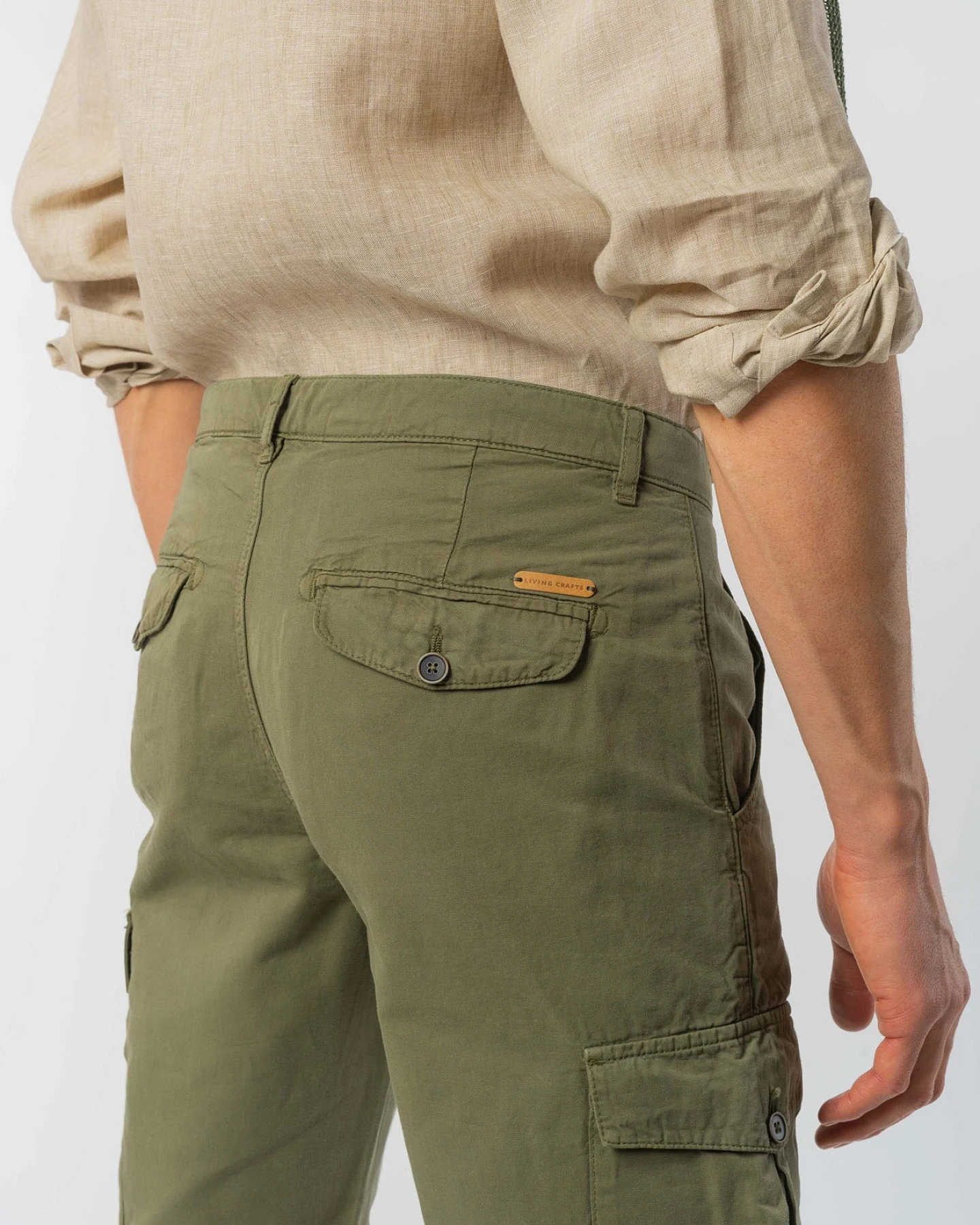 Bermudas mit Cargo Taschen aus Leinen & Bio Baumwolle – Ansicht 6