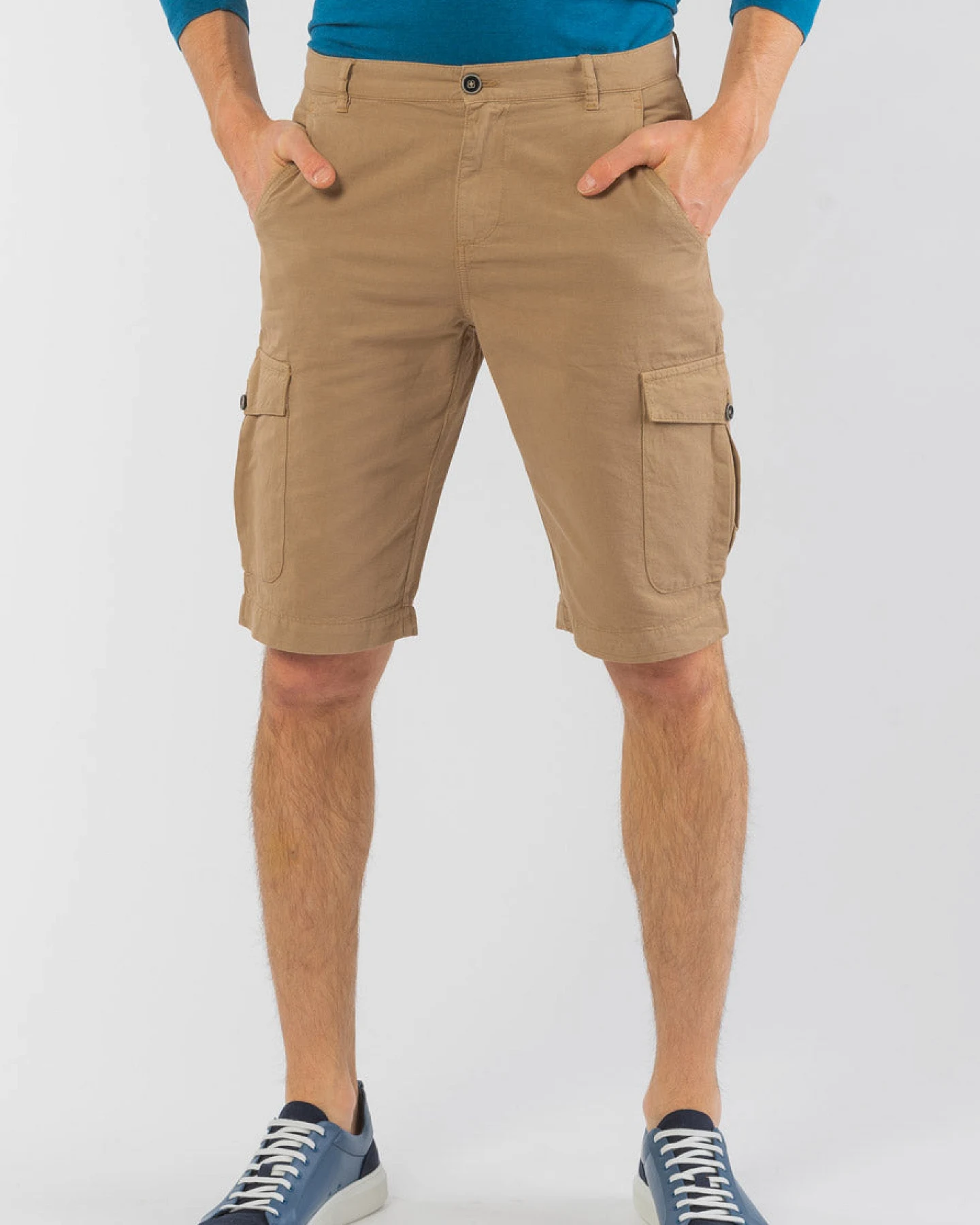 Bermudas mit Cargo Taschen aus Leinen & Bio Baumwolle – Ansicht 6