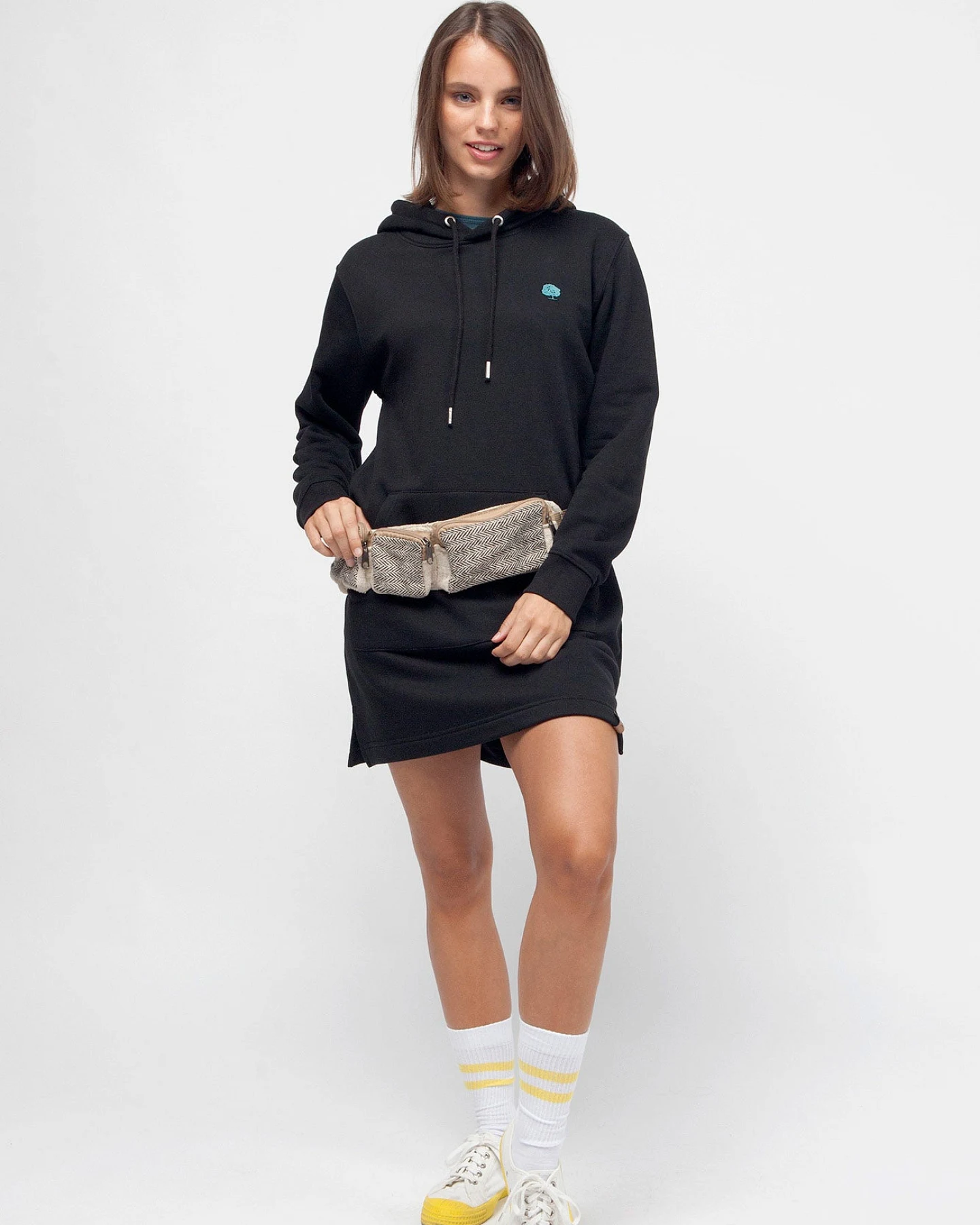 Hoodie Kleid mit langen Ärmeln – Ansicht 5