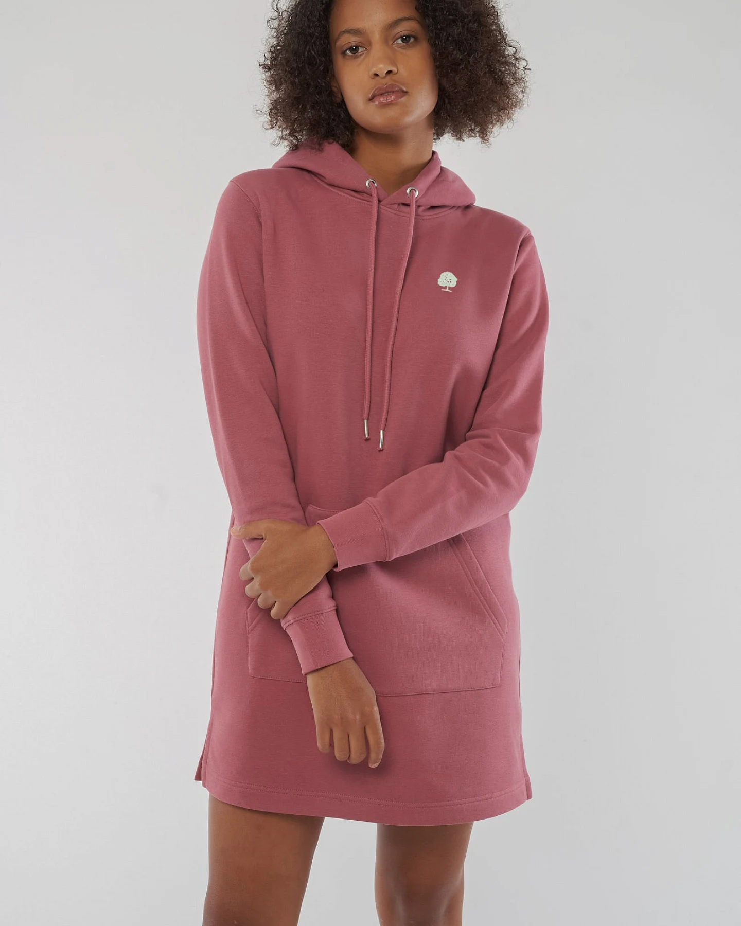 Hoodie Kleid mit langen Ärmeln – Ansicht 2