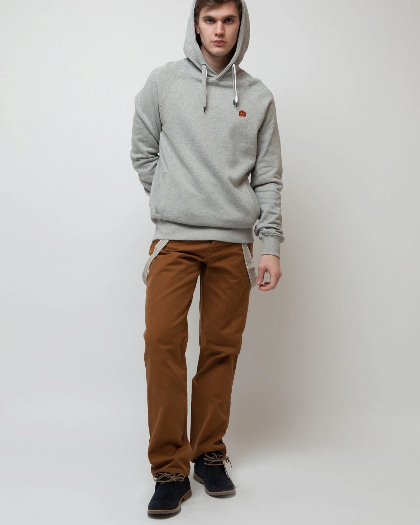Pullover mit Kapuze für Männer Grau – Ansicht 3