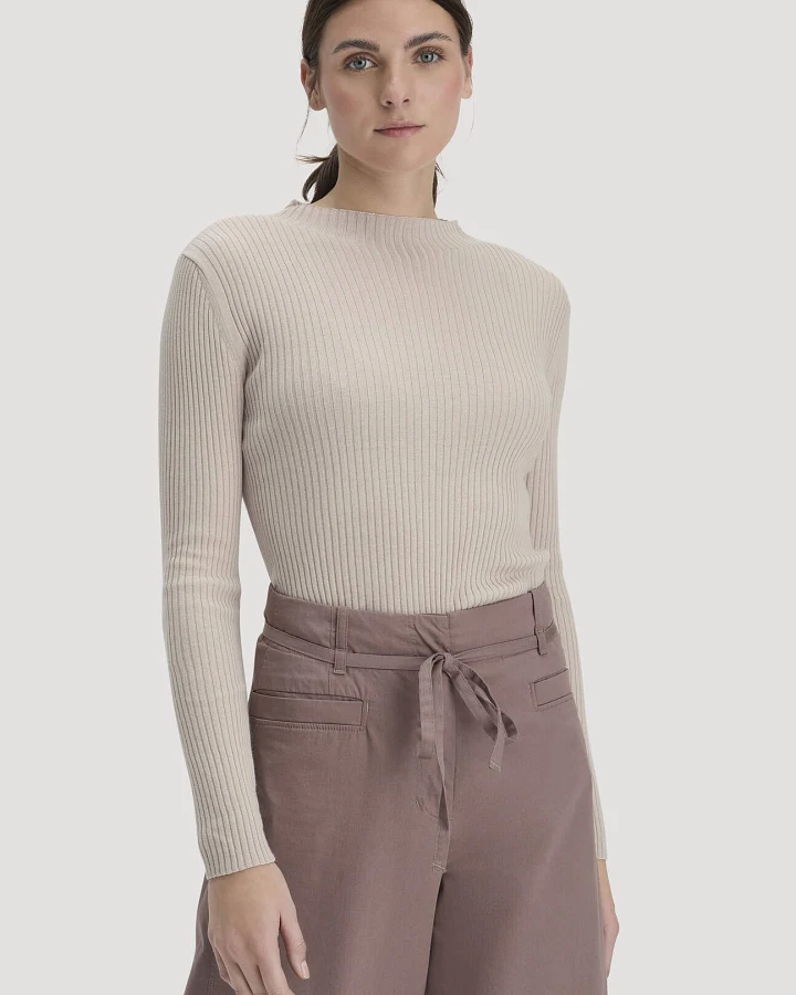 hessnatur Damen Strick Pullover Fitted aus TENCEL™ Lyocell mit Bio-Baumwolle - beige - Größe XL