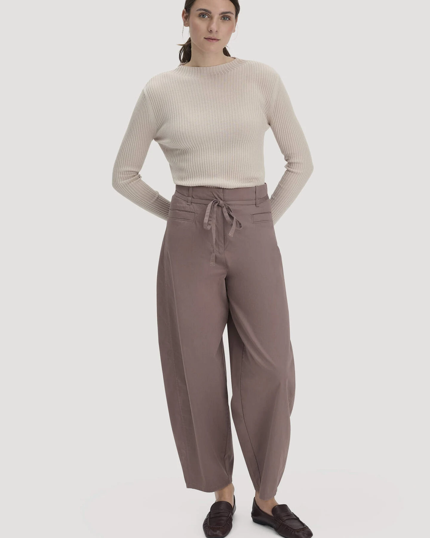 hessnatur Damen Strick Pullover Fitted aus TENCEL™ Lyocell mit Bio-Baumwolle - beige - Größe XL – Ansicht 2