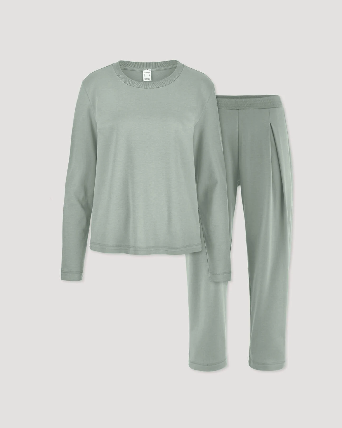 hessnatur Damen Pyjama PURE COTTON aus Bio-Baumwolle - grün - Größe 38 – Ansicht 3