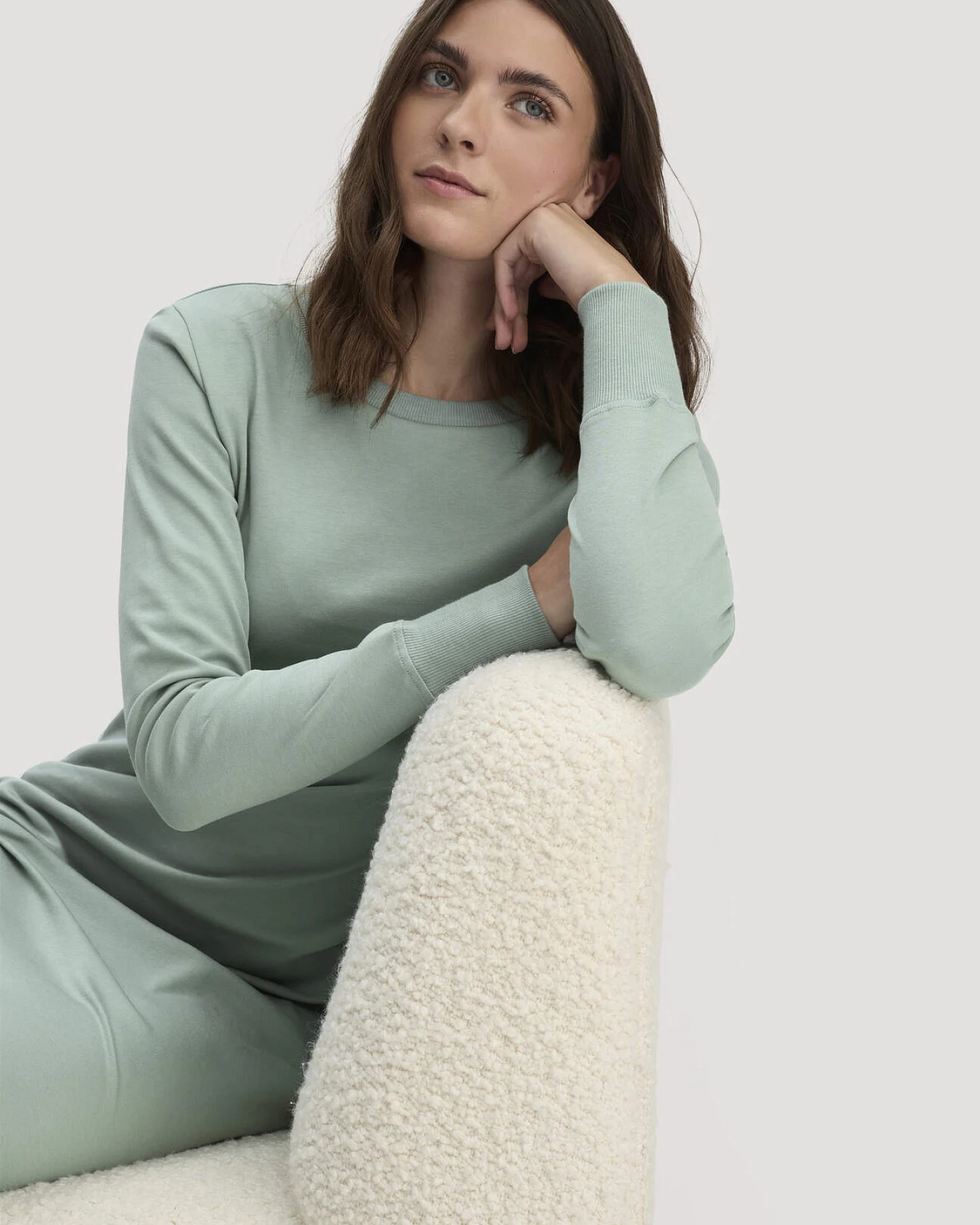 hessnatur Damen Nachthemd PURE COTTON aus Bio-Baumwolle - grün - Größe 44 – Ansicht 2