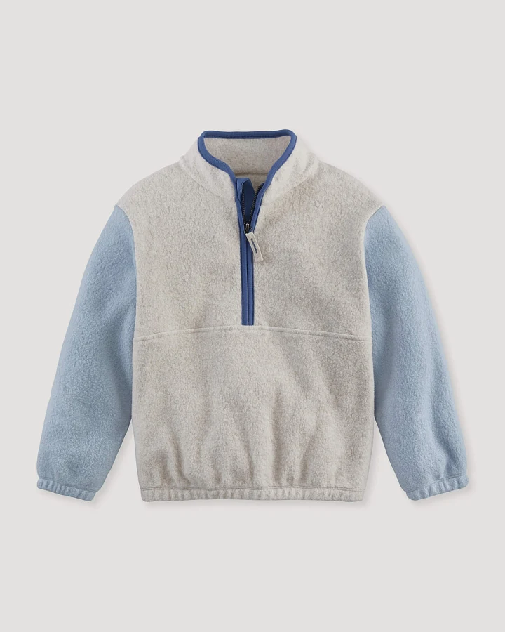 hessnatur Kinder Fleece Sweatshirt aus Bio-Baumwolle - blau - Größe 98/104