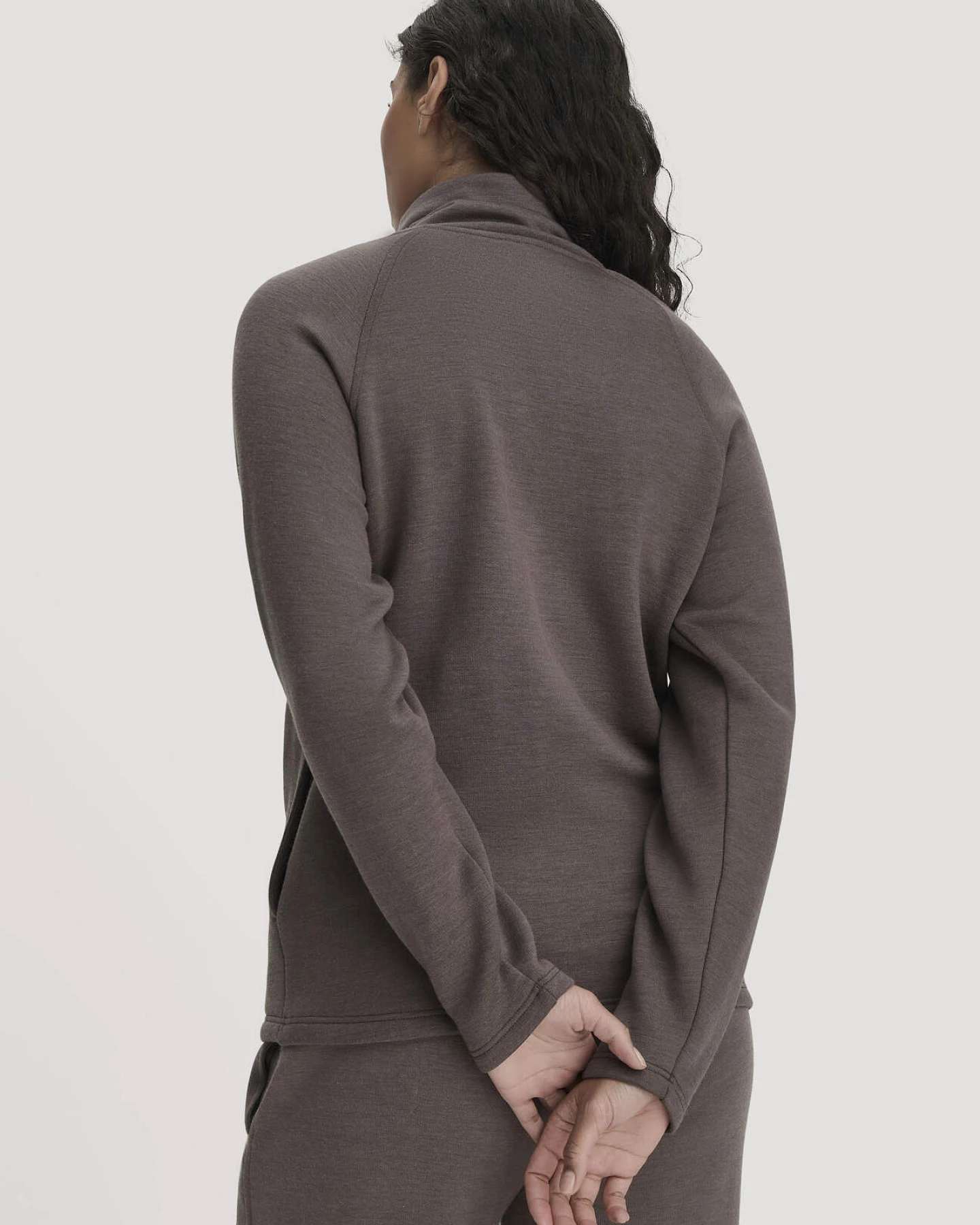hessnatur Loungewear Jacke Relaxed ACTIVE WOOL aus Bio-Merinowolle - lila - Größe L – Ansicht 3