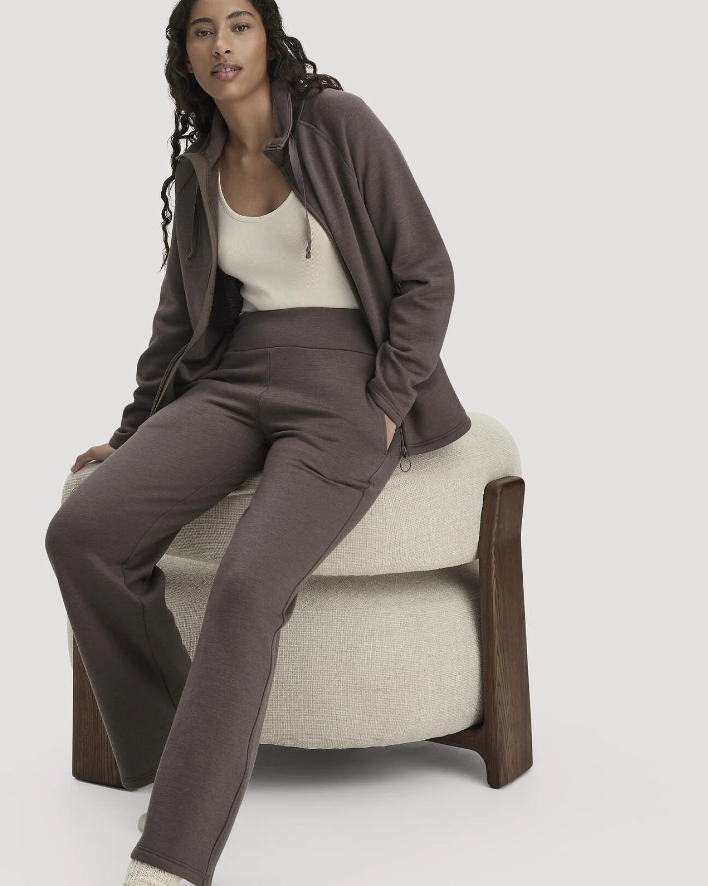 hessnatur Loungewear Hose Wide Leg ACTIVE WOOL aus Bio-Merinowolle - lila - Größe XS – Ansicht 4
