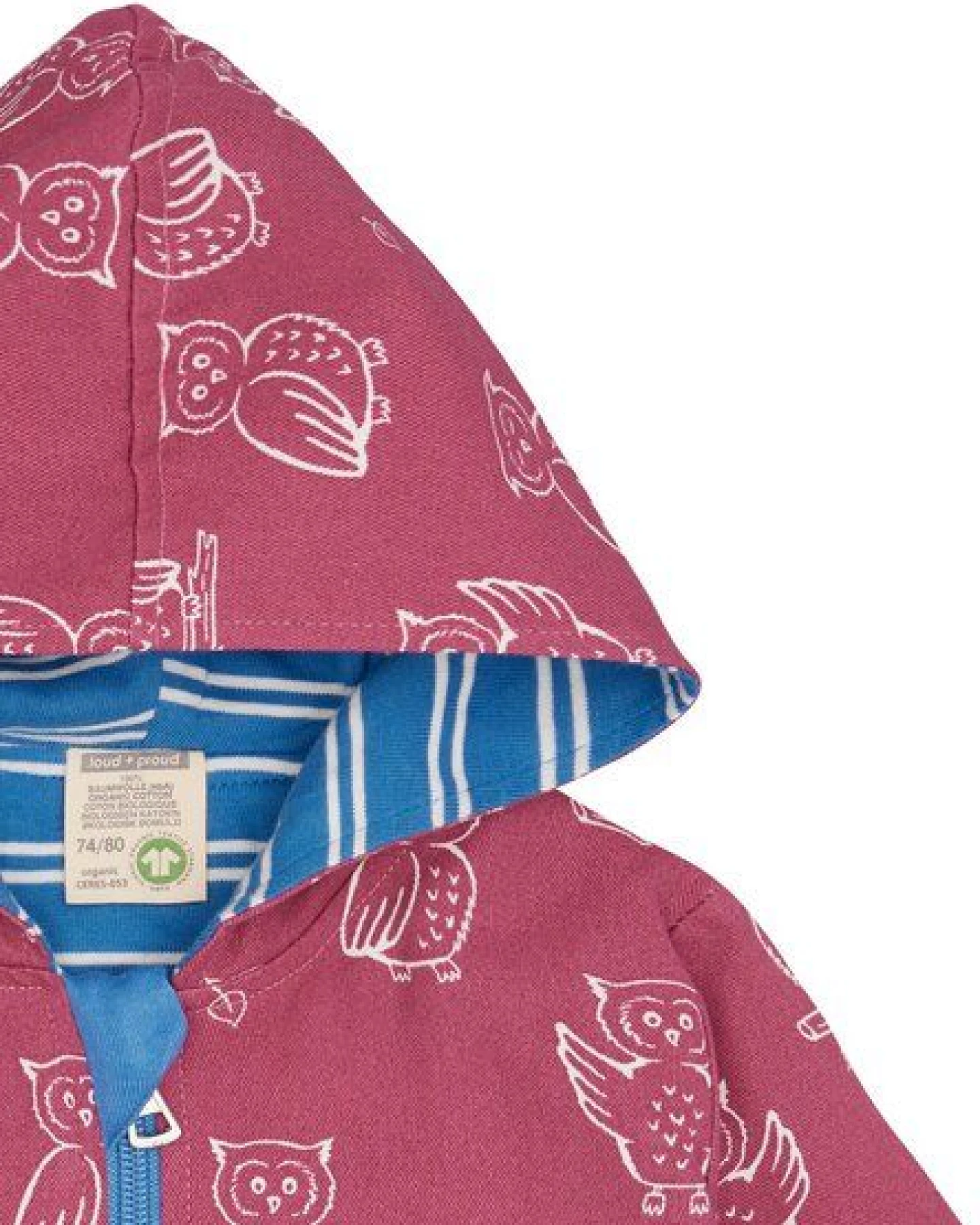 loud + proud Babys & Kinder Wasserabweisende Jacke mit Druck, GOTS-zertifiziert – Ansicht 3