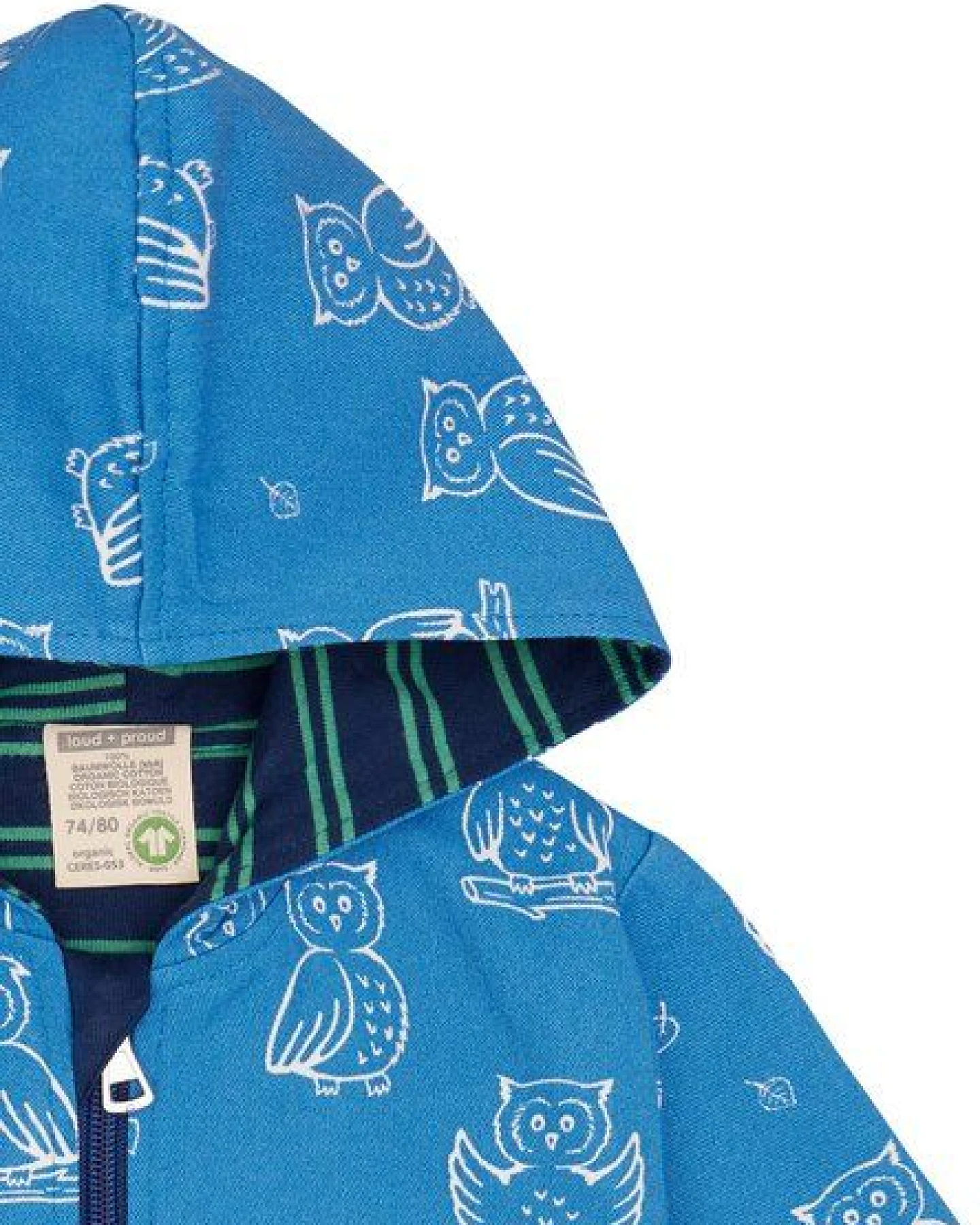 loud + proud Babys & Kinder Wasserabweisende Jacke mit Druck, GOTS-zertifiziert – Ansicht 3