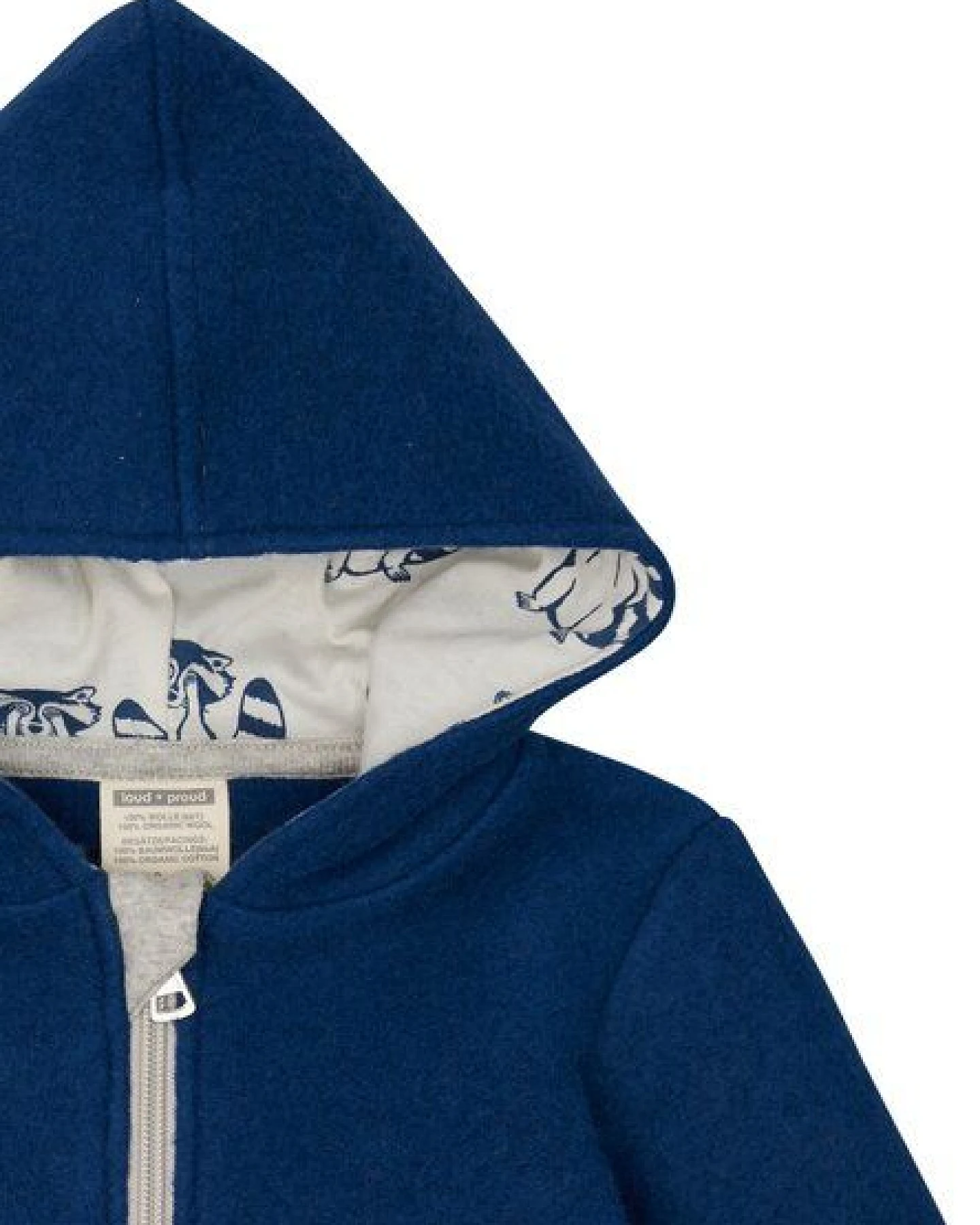 loud + proud Babys & Kinder Wollfleece-Jacke mit Kapuze, GOTS-zertifiziert – Ansicht 3