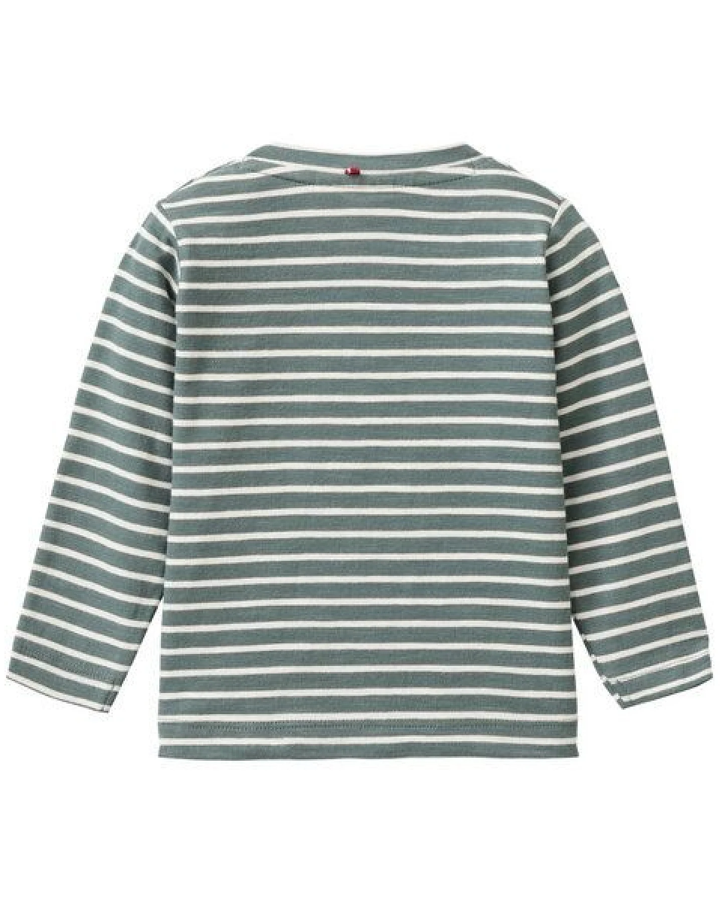 People Wear Organic Langarm Shirt, grün geringelt, "Hund" – Ansicht 2