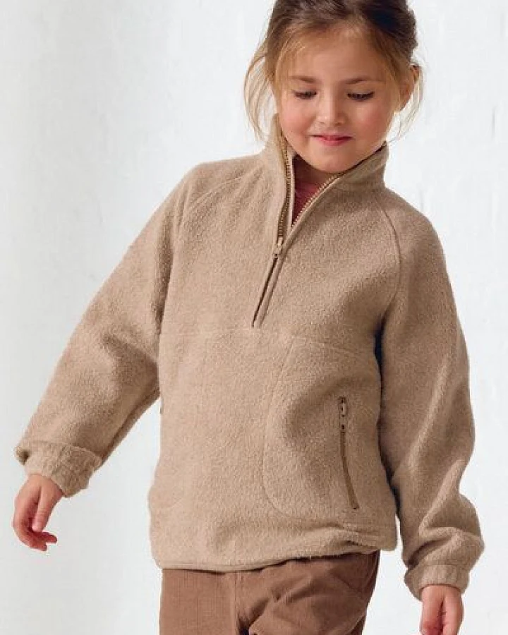 People Wear Organic Fleece Pullover, beige mélange