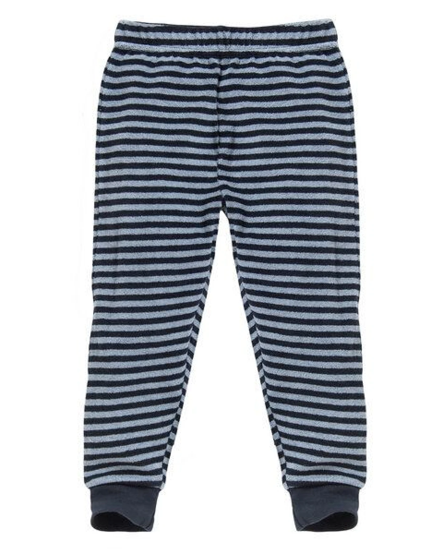 People Wear Organic Frottée Pyjama, blau geringelt – Ansicht 3