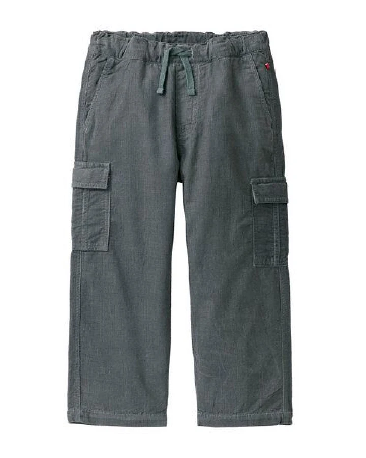 People Wear Organic Feinkord Hose, grün uni
